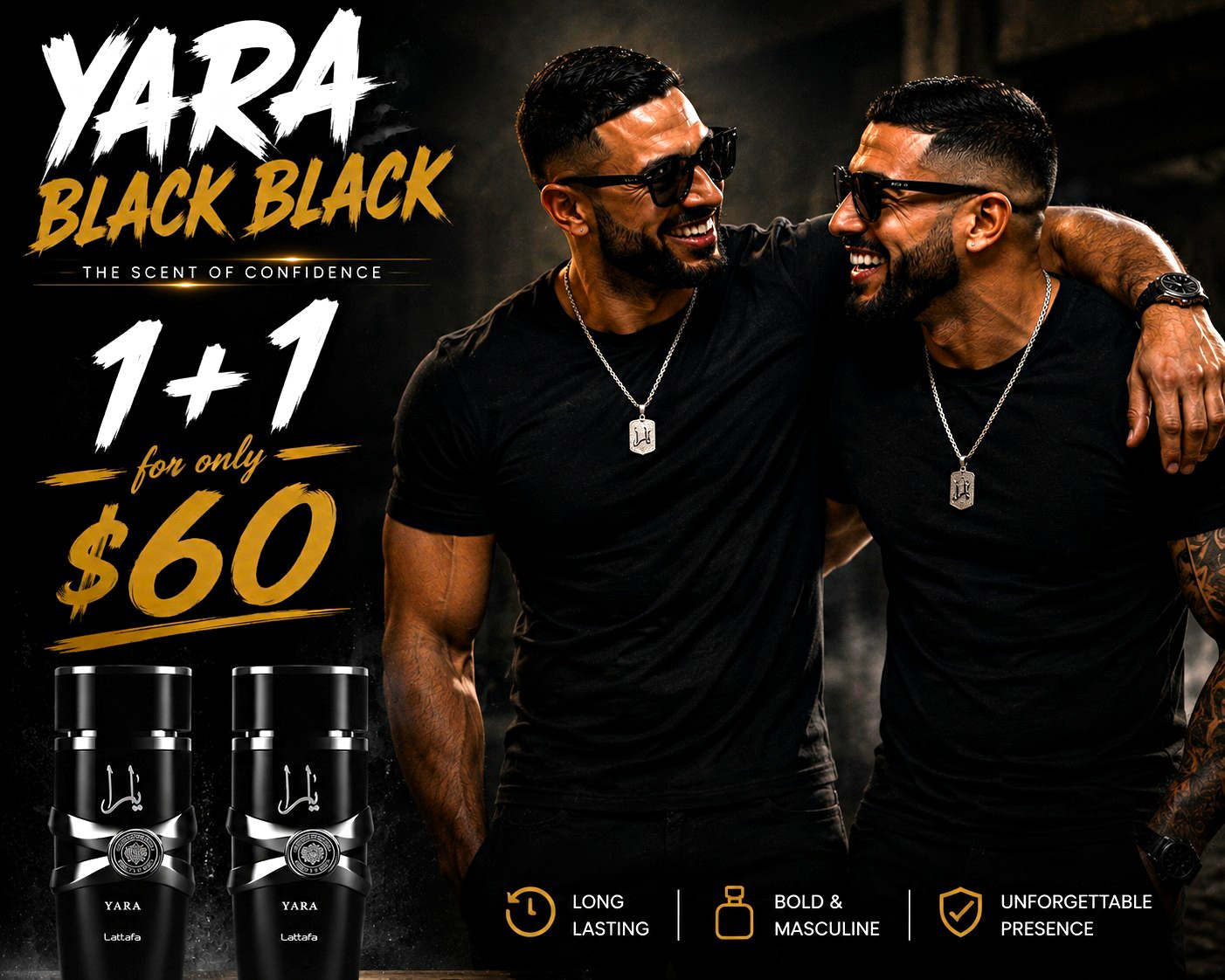Lattafa Yara Black Black Eau de Parfum EDP Spray 3.4 fl oz Long Lasting