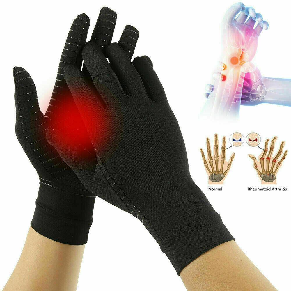 Copper Compression Arthritis Gloves Hand Support Joint Pain Relief wrist brace