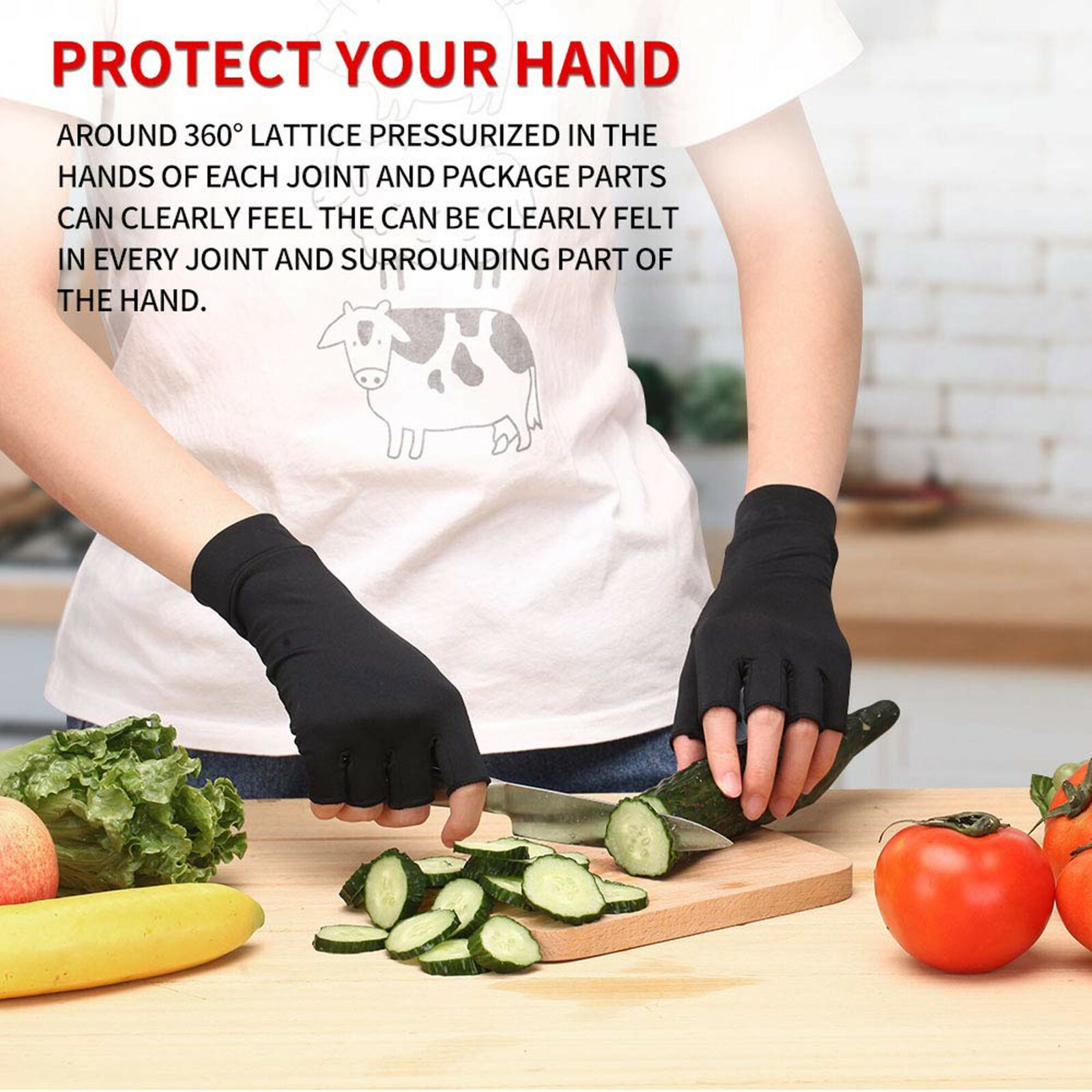 1 PAIR Copper Arthritis Compression Gloves Hand Support Joint Pain Relief USA