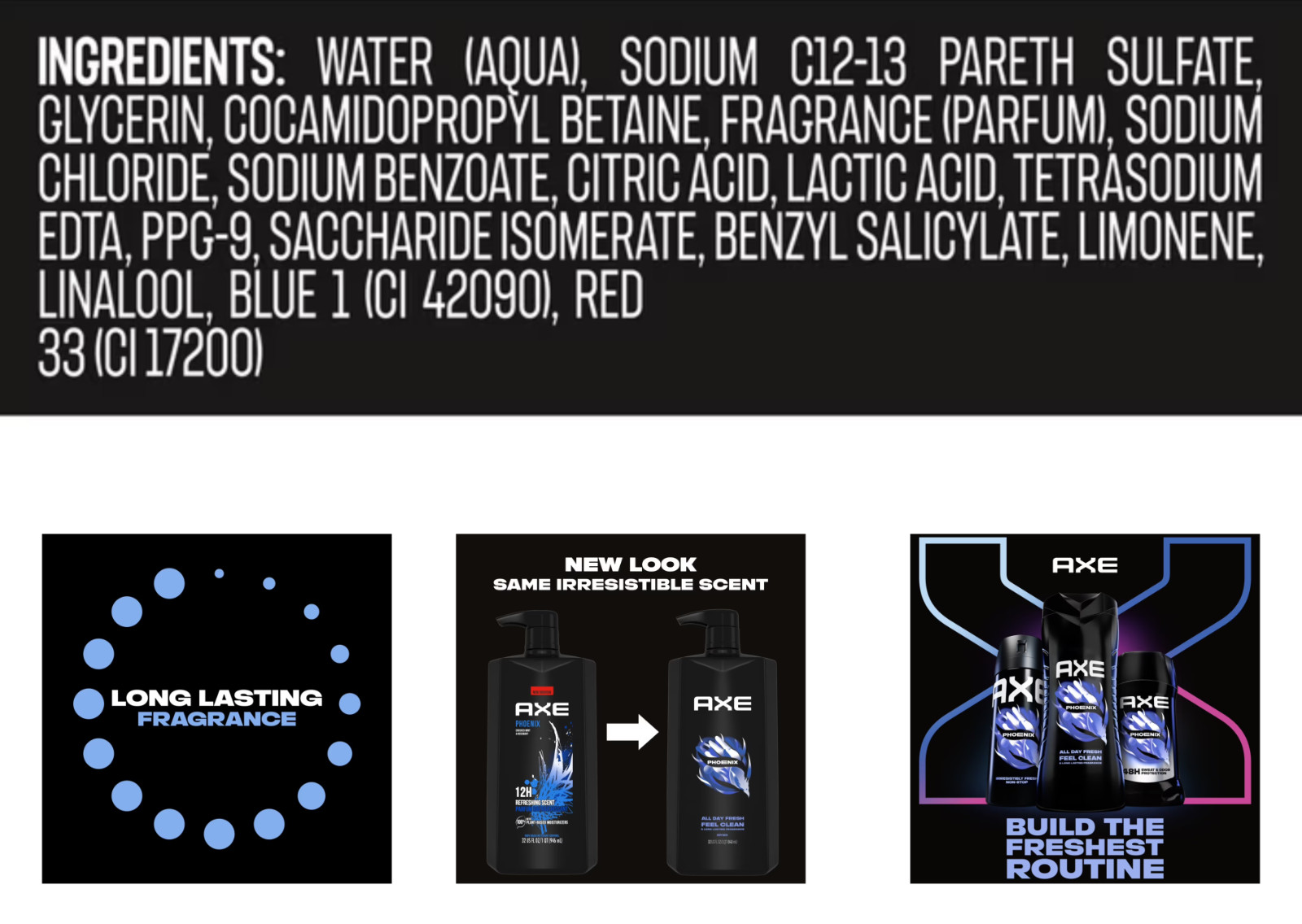 AXE Men’s Liquid Body Wash & Shower Gel with Pump 32 fl oz , Pack of 4 Free Ship