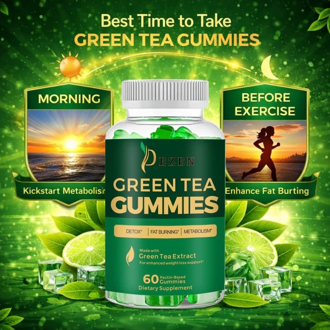 Fat Burner Green Tea Gummies, Metabolism & Weight Loss Supplements 60 Each