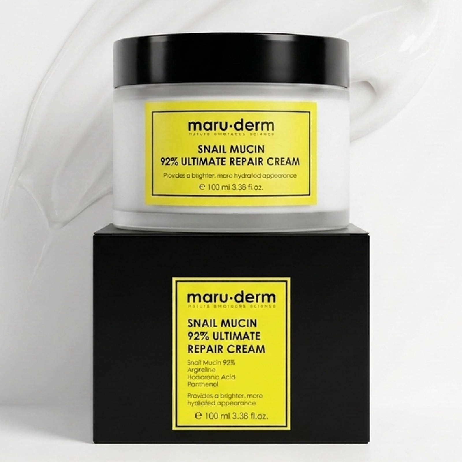 Maruderm Snail Mucin 92% Ultimate Repair Cream with Hyaluronic Acid, Peptides…