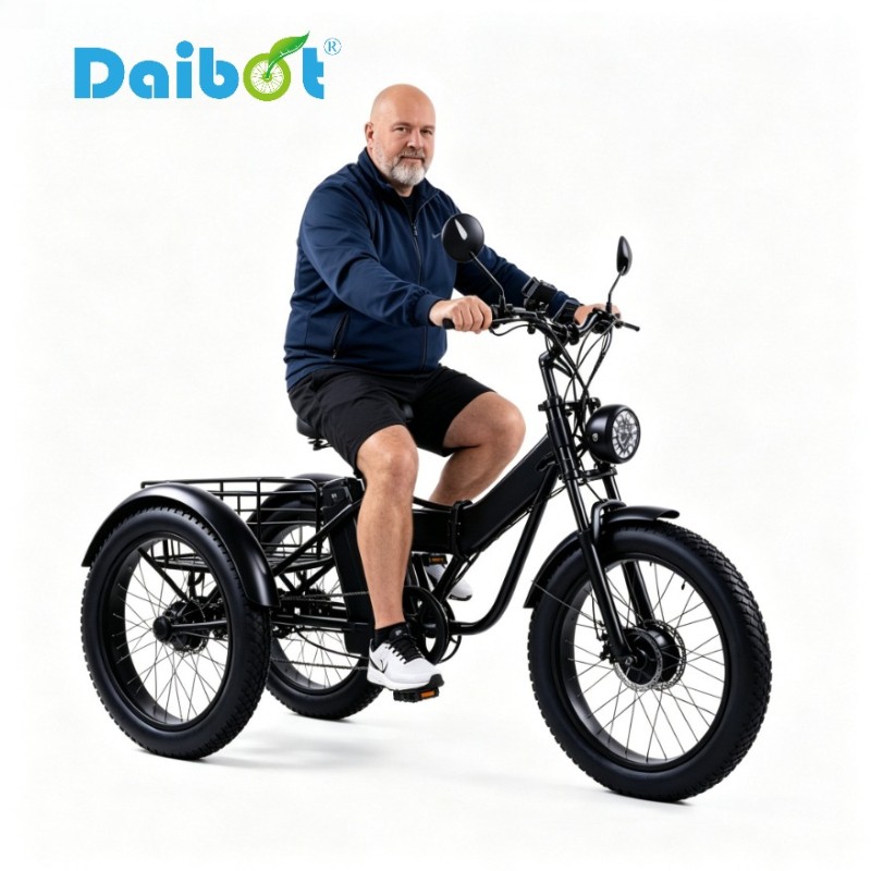 Daibot 24″ Fat Tire Mobility Trike 750W Adult All Terrain Shopping Cargo Vehicle