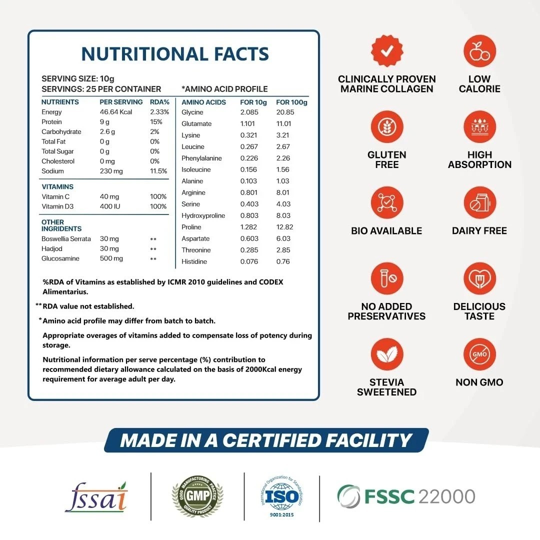 Nature’s Island Joint Support Supplement with Marine Collagen 250g (Orange)