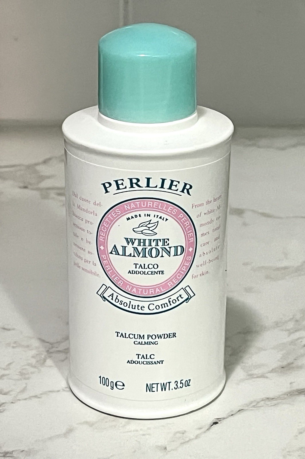 Perlier Absolute Comfort White Almond Talcum Powder 3.5oz Talc