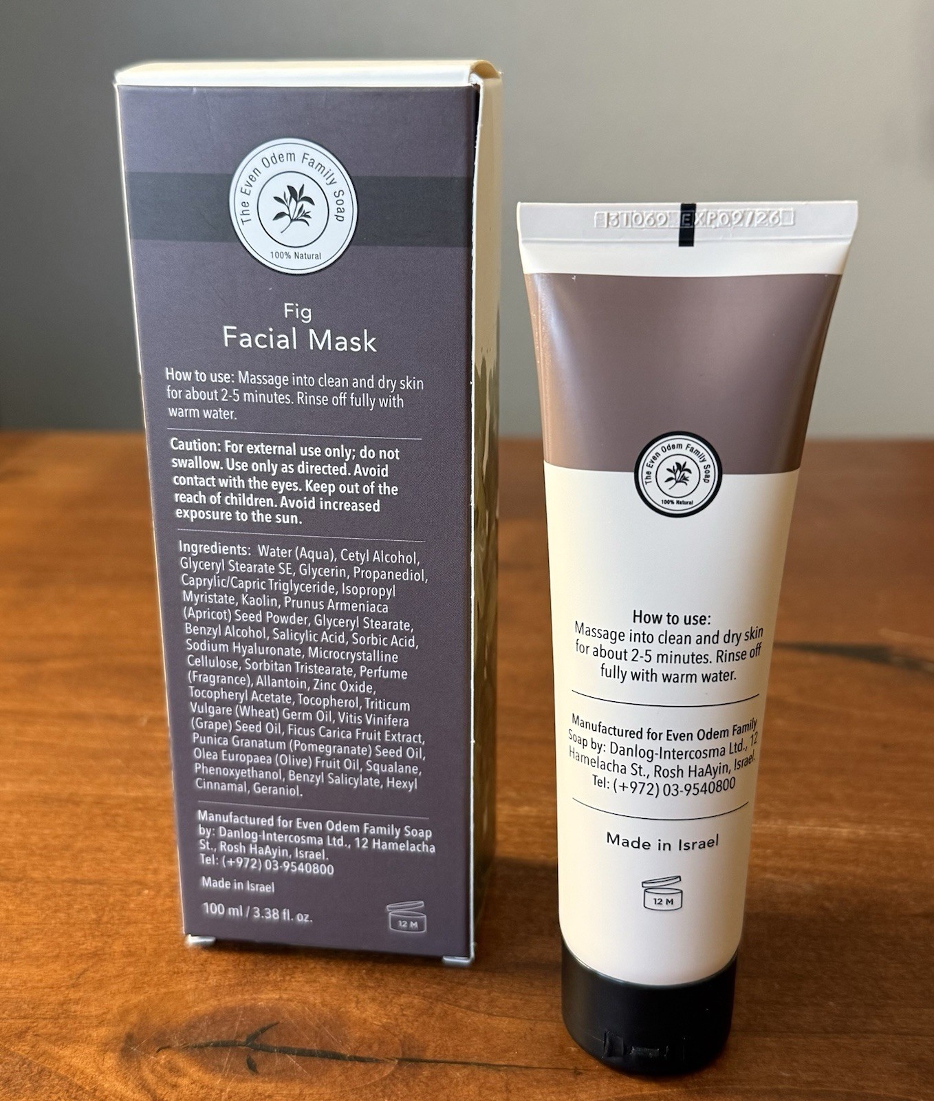 Figs Facial Mask from Even Odem Family Soap (3.38 oz) Made in Israel, New in Box