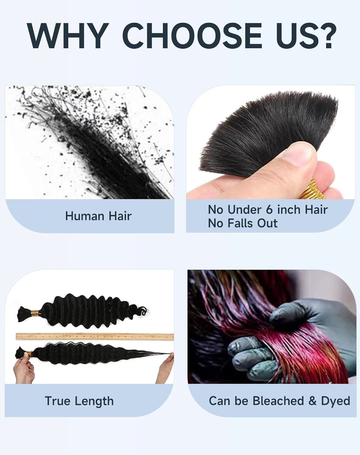 Water Wave Human Hair 50g 1 Bundle No Weft Natural Color