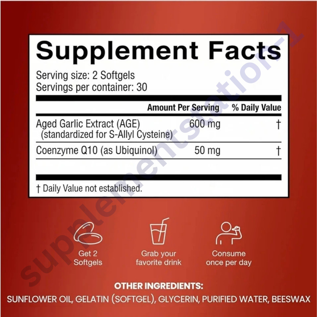 Resilia Garlic Extract 1200mg Softgels (60 Count) – Odorless Aged Garlic Extra..