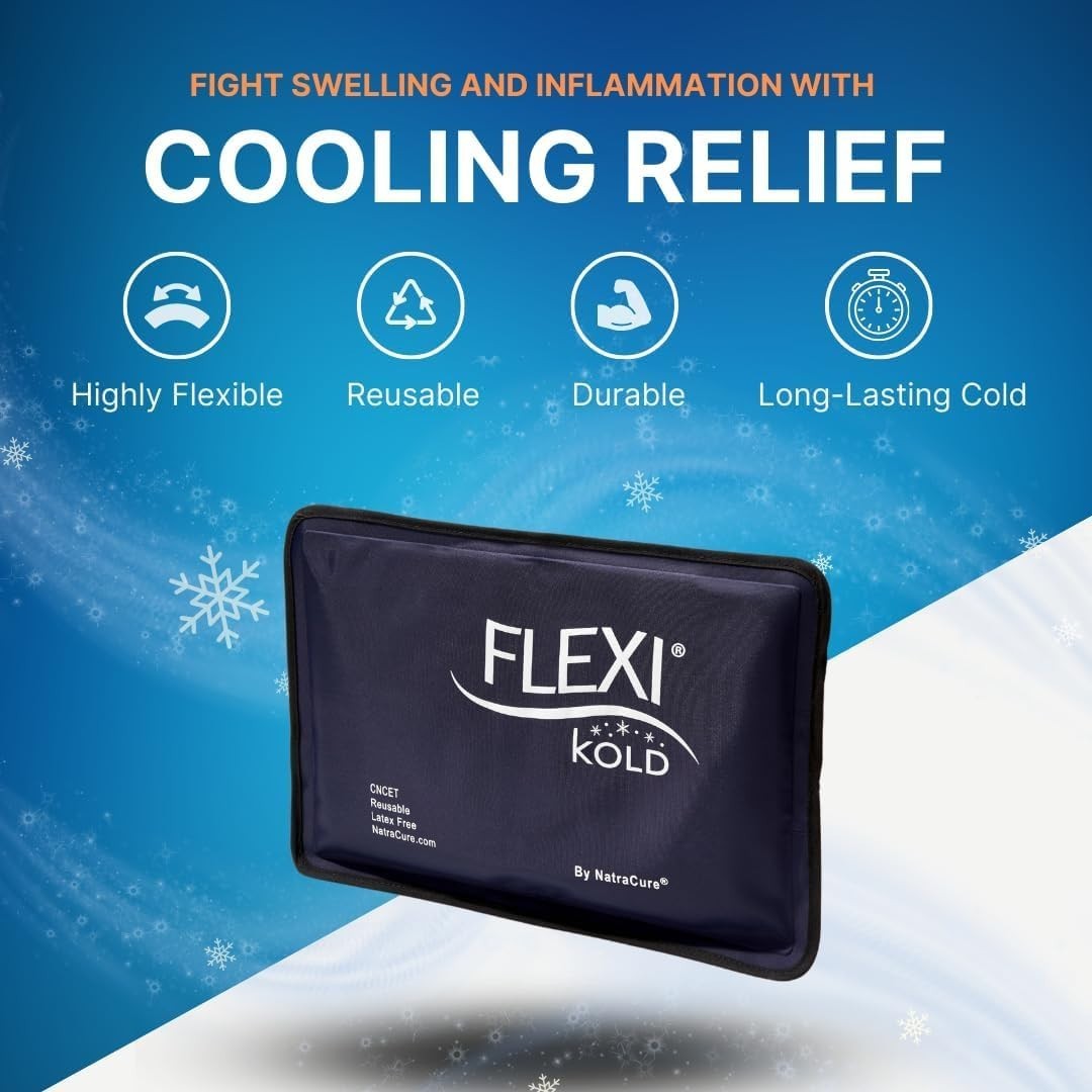 Colder for Longer: FlexiKold Reusable Gel Ice Pack for Feet & Body Injuries