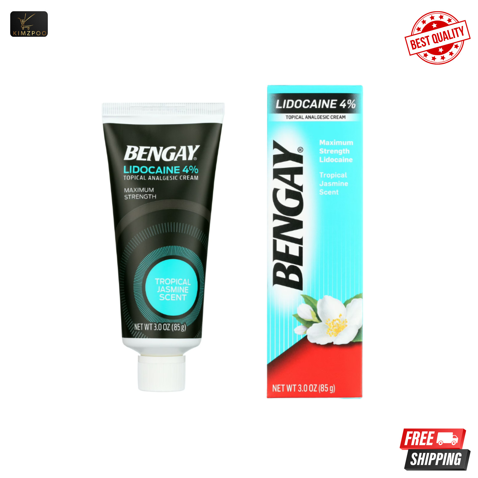 BENGAY Lidocaine Pain Relieving Cream Tropical Jasmine Scent 3oz