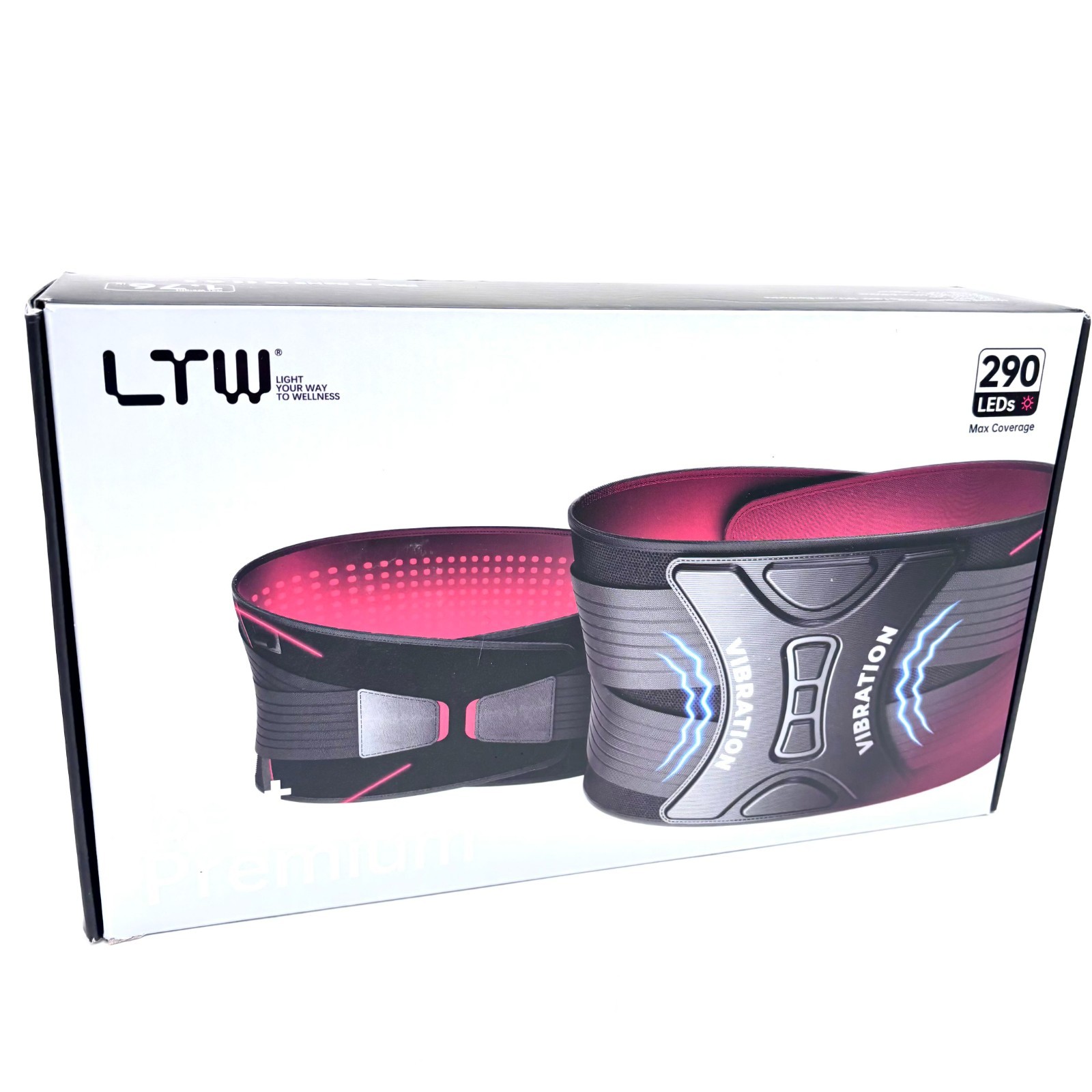 LYW (Light Your Way) 36 Watts 290 LED Red Light Therapy Belt – Black