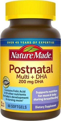 Postnatal Multi + DHA 60 Soft gels – Nature Made Exp 02/2026