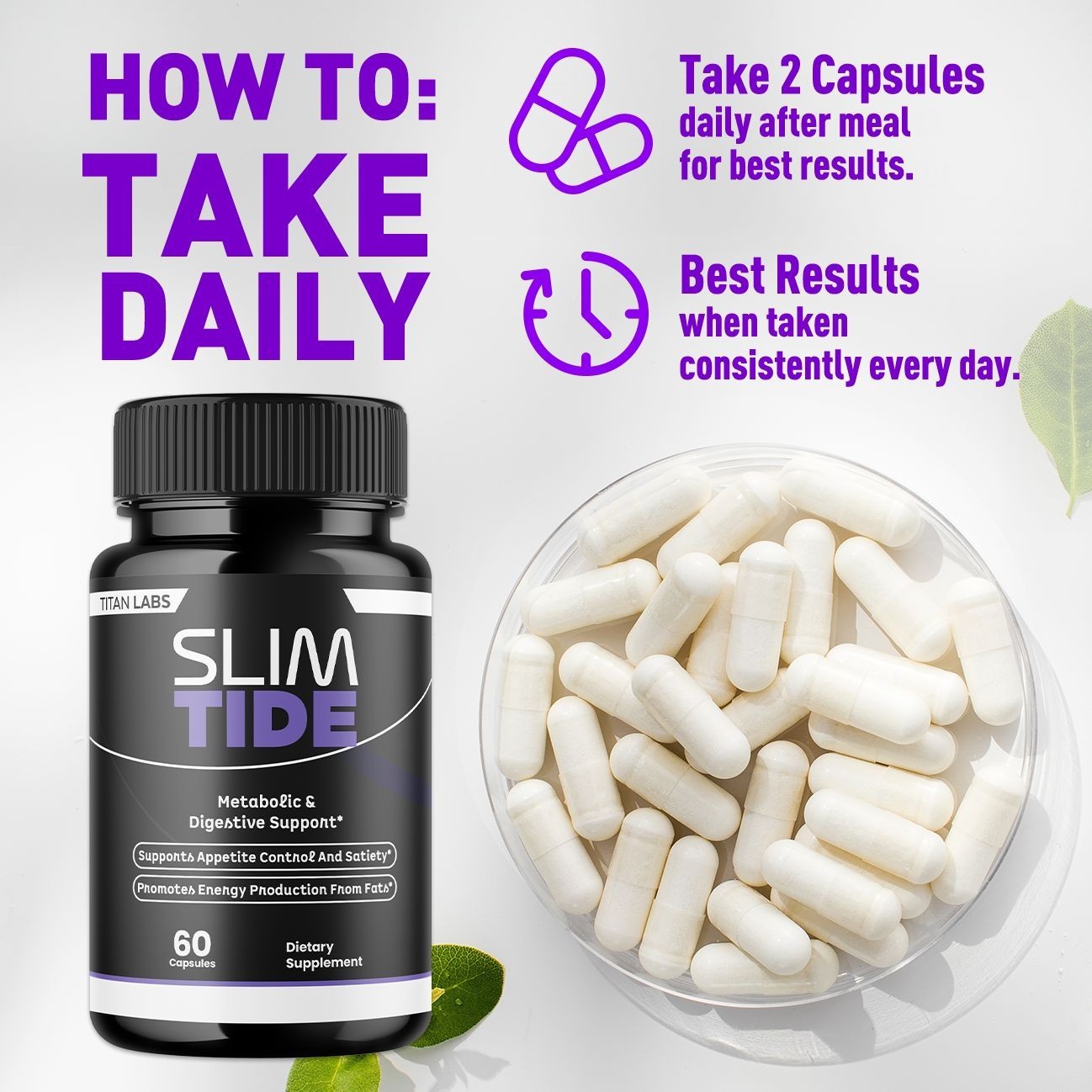 (3 Pack) Slimtide Advanced Energy And Fitness Supplement Slim Tide 180 Capsules