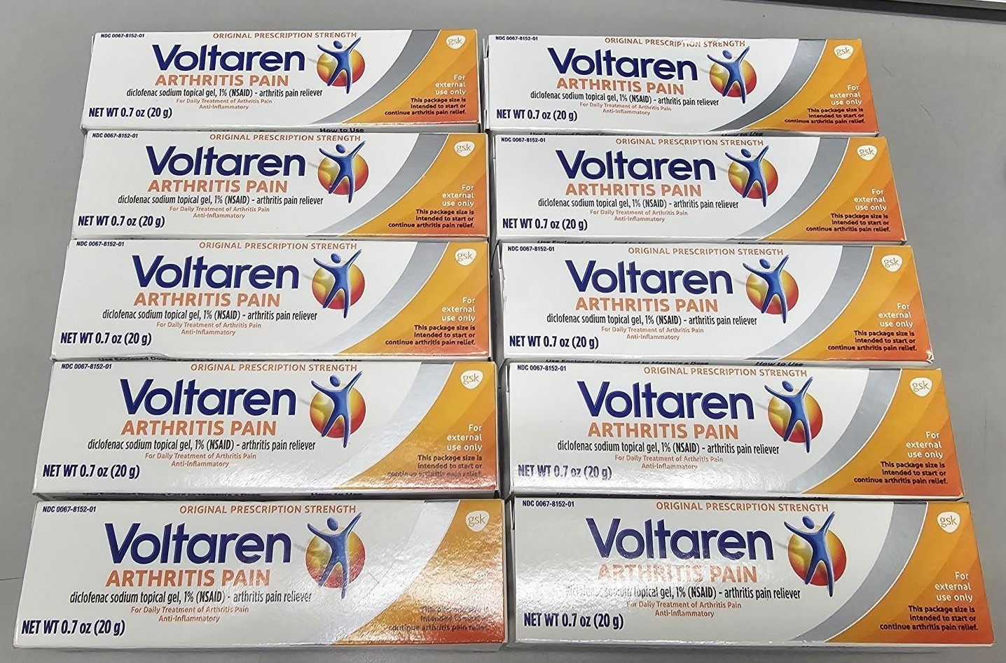 10 X VOLTAREN Daily Arthritis Pain Reliever Original Strength 0.7oz/ea Exp 06/26