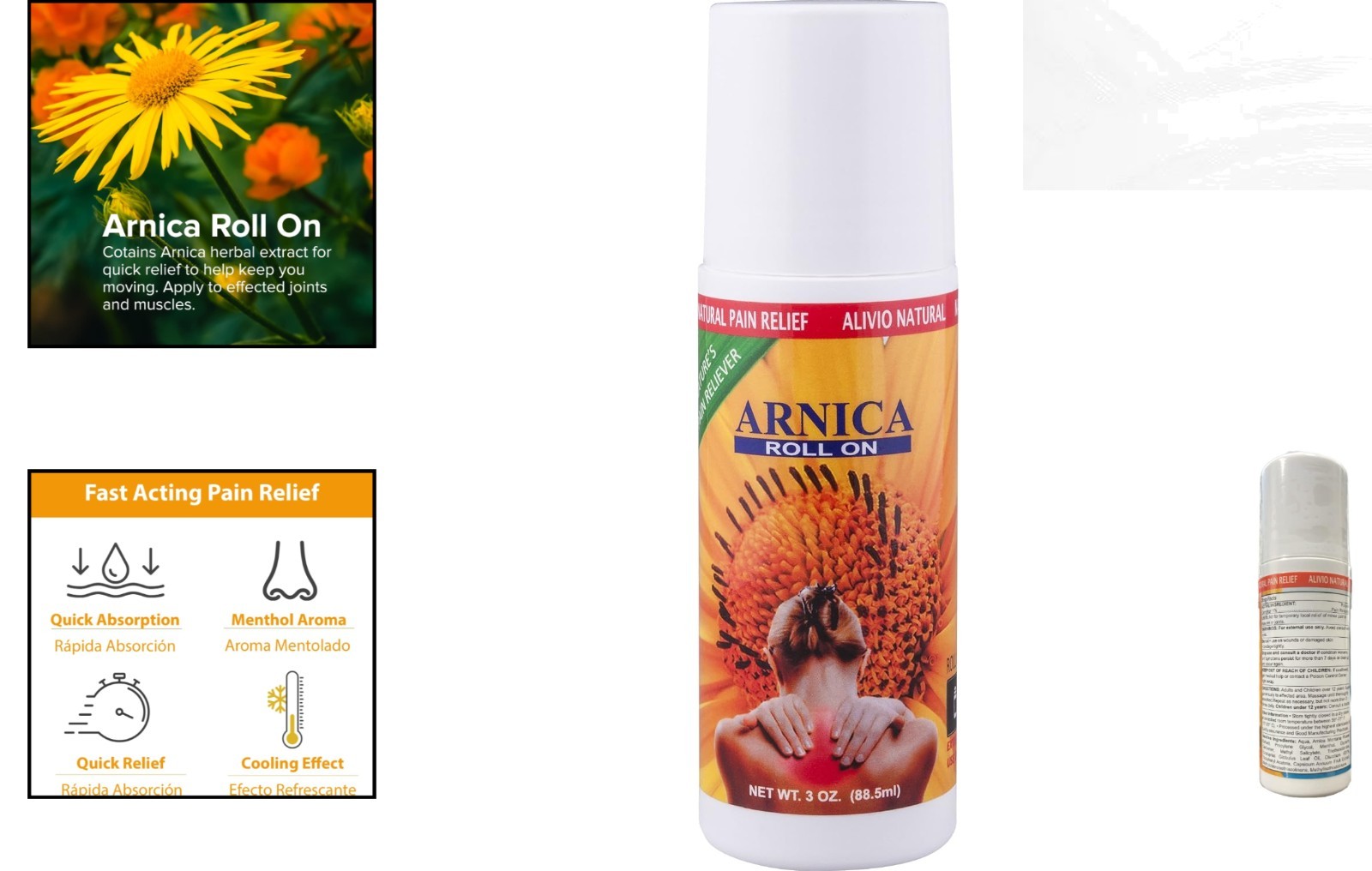 Max Strength Arnica Roll On – 3 oz Clear Gel for Joint Pain and Comfort