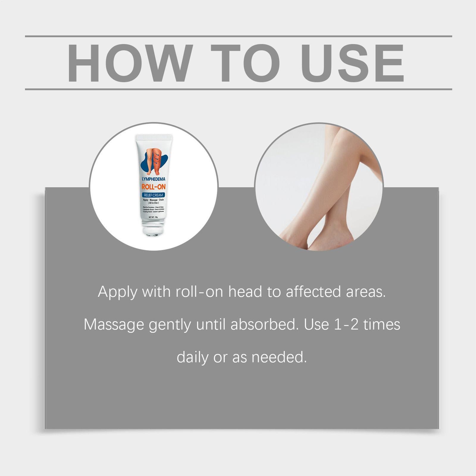 Roll-On Cream For Lymphatic Drainage & Swelling Relief, Herbal Cream
