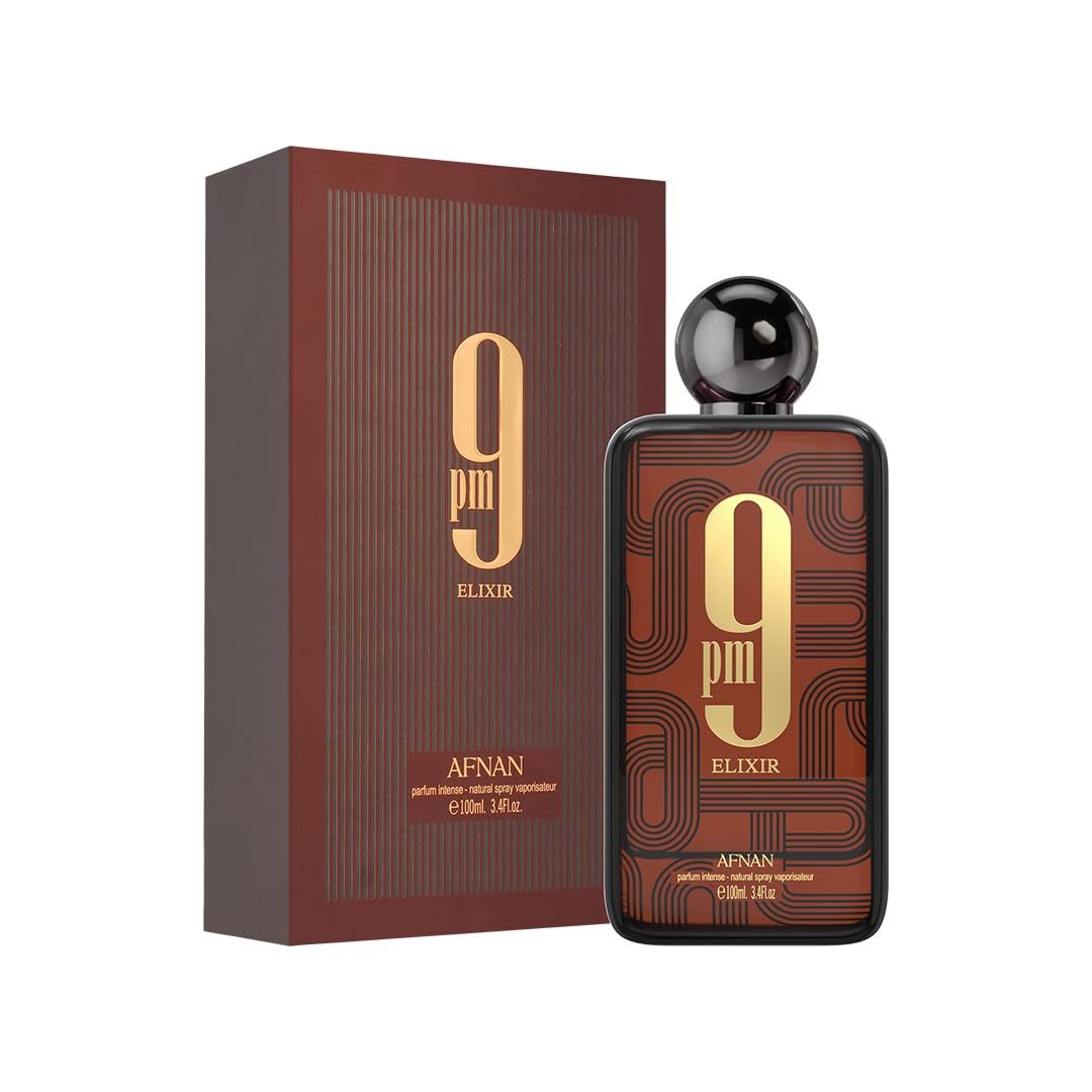 Afnan 9 PM Elixir Intense Extrait De Parfum Cologne Unisex 100 ML Brand New