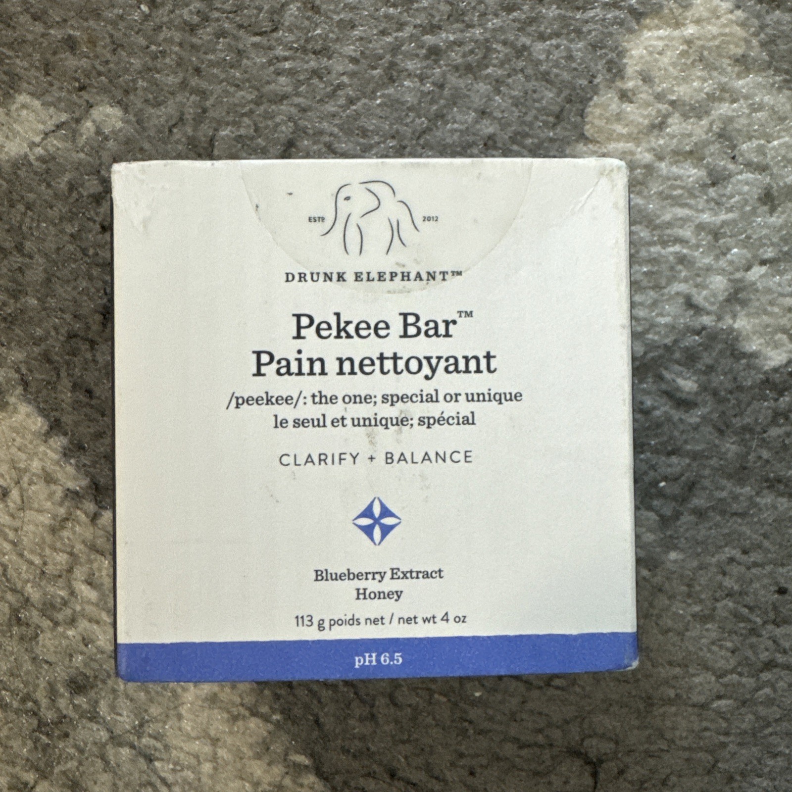 Drunk Elephant Pekee Multi-Tasking Facial Cleansing Bar Soap Moisturizing 4 oz