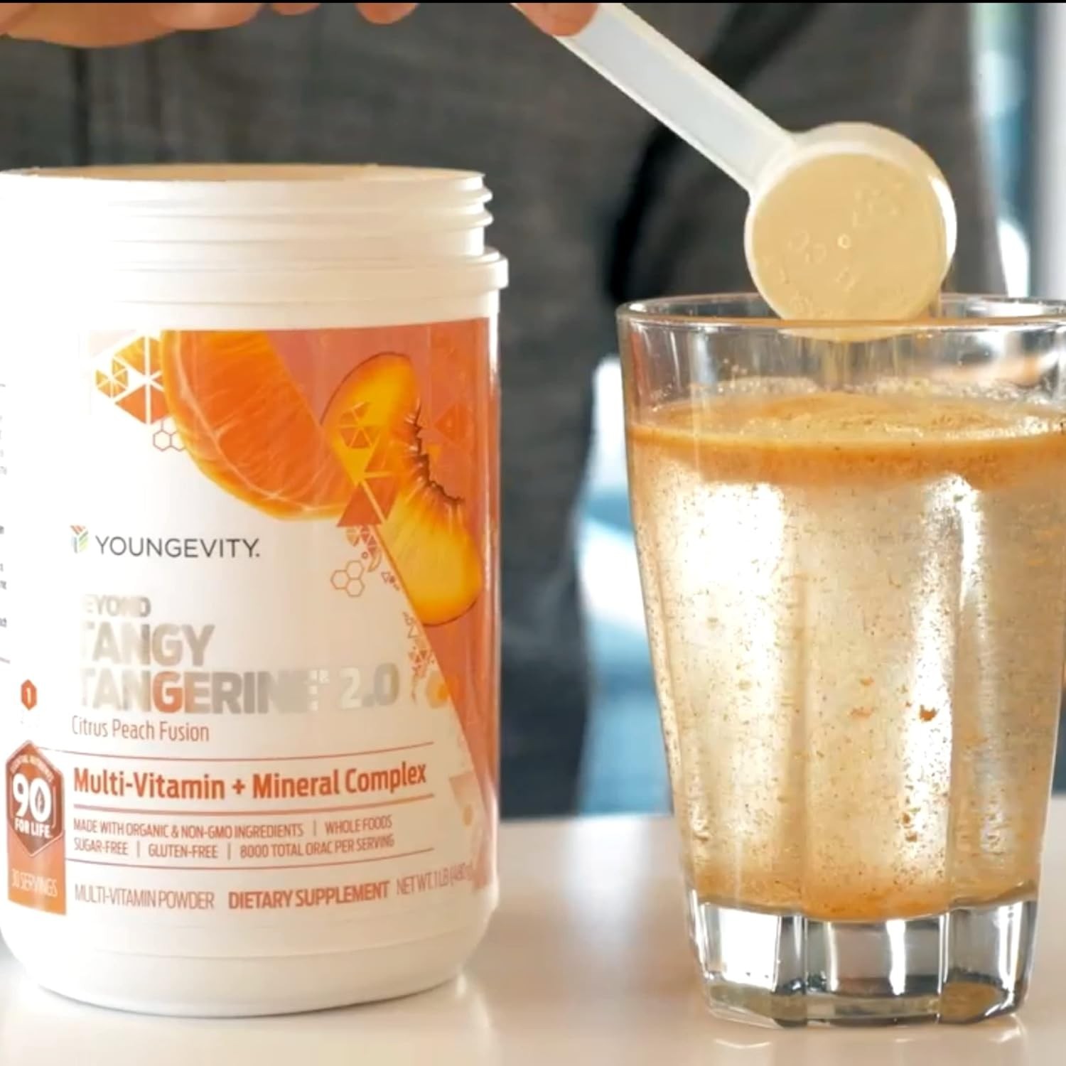 Youngevity Beyond Tangy Tangerine 2.0 Citrus Peach Infusion Canister – 480g