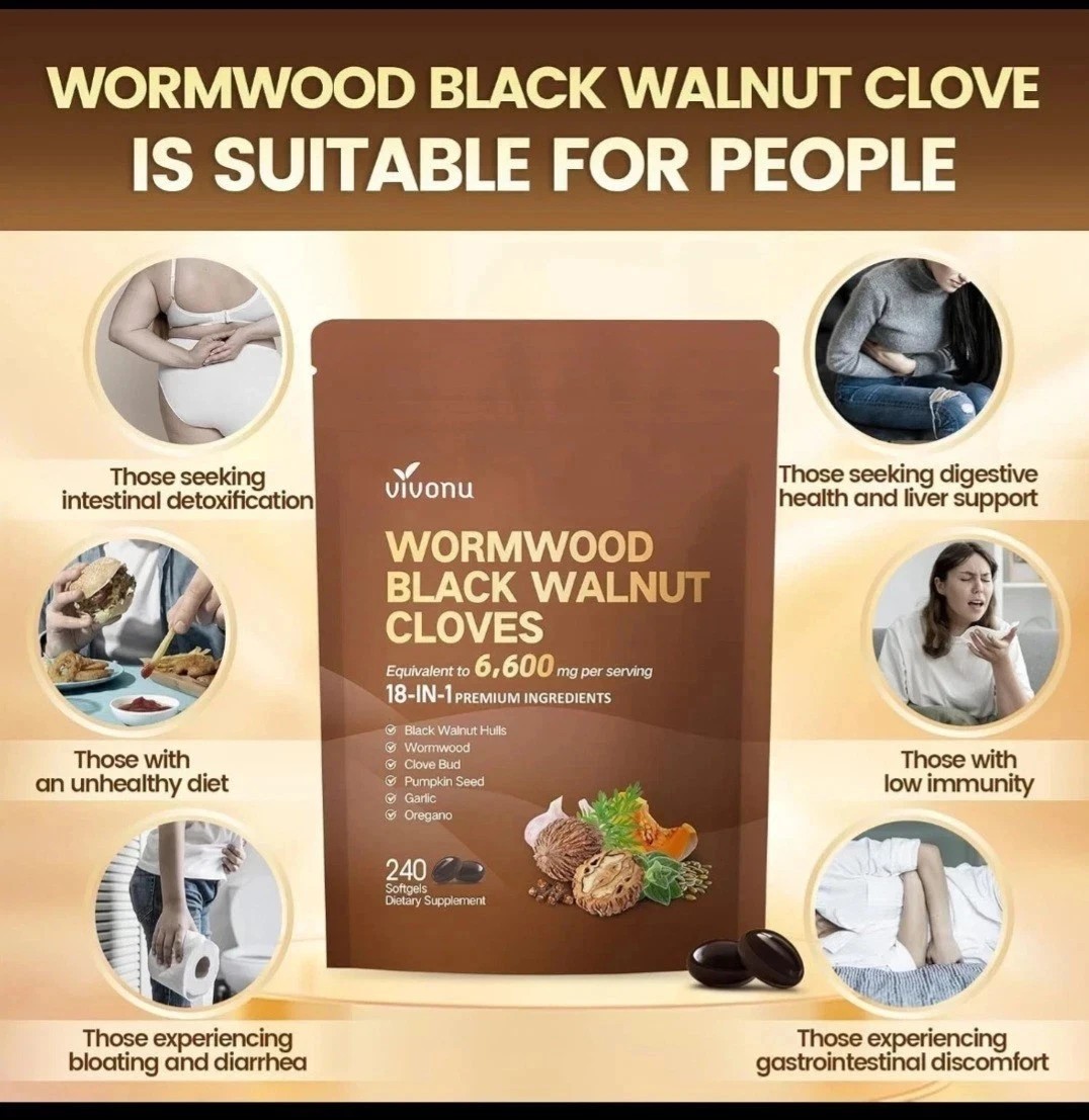 NEW Vivonu Wormwood Black Walnut Cloves 240 Softgels