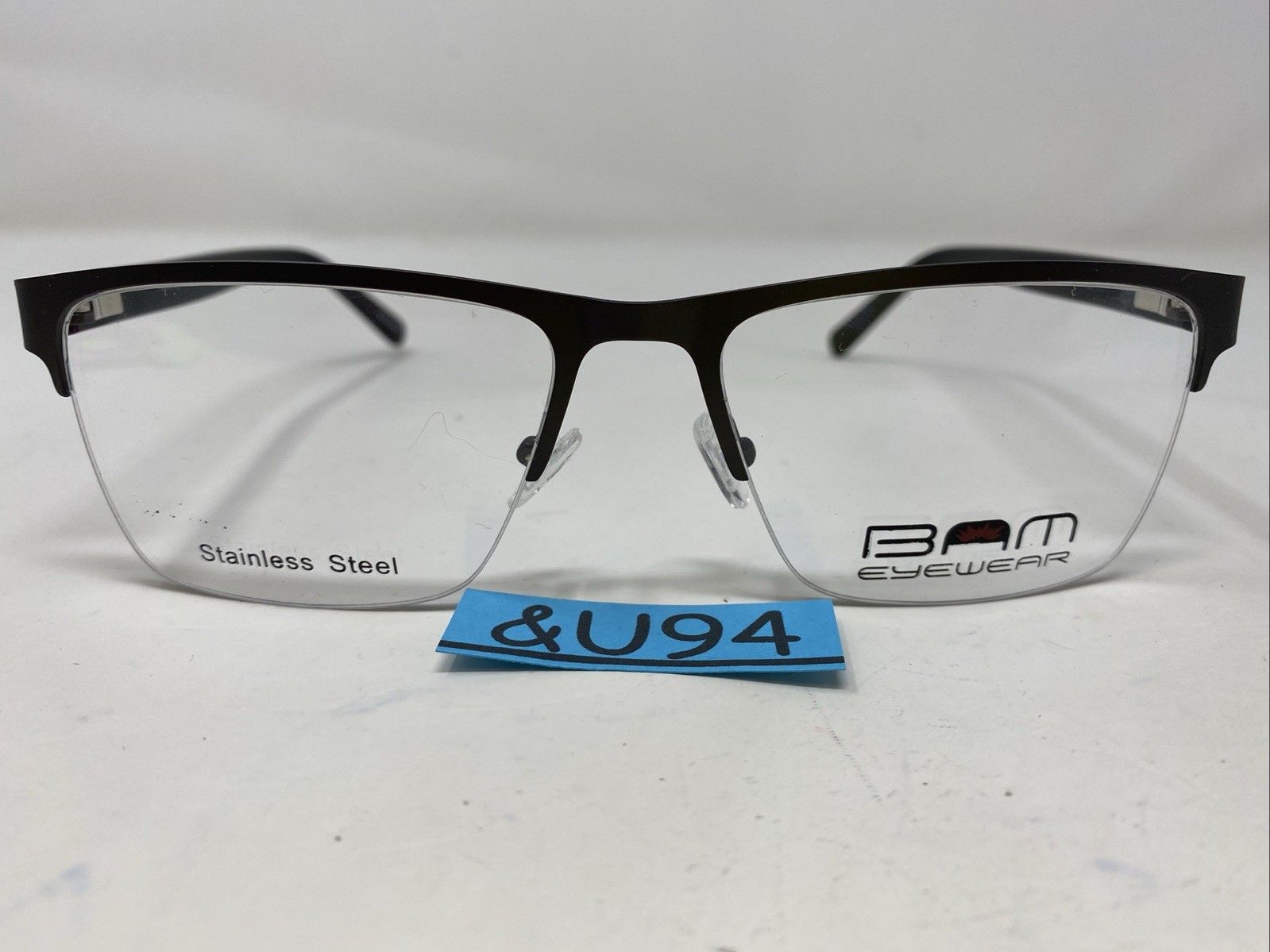 BAM Eyewear 527 GUNMETAL 62-19-155 Metal Half Rim Eyeglasses Frame &U94