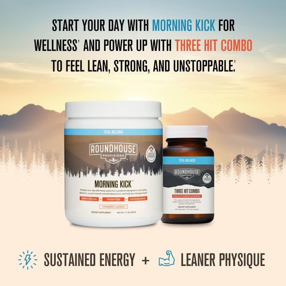 By Chuck Norris Morning Kick green Superfoods Powder Supplement with Ashwaganda