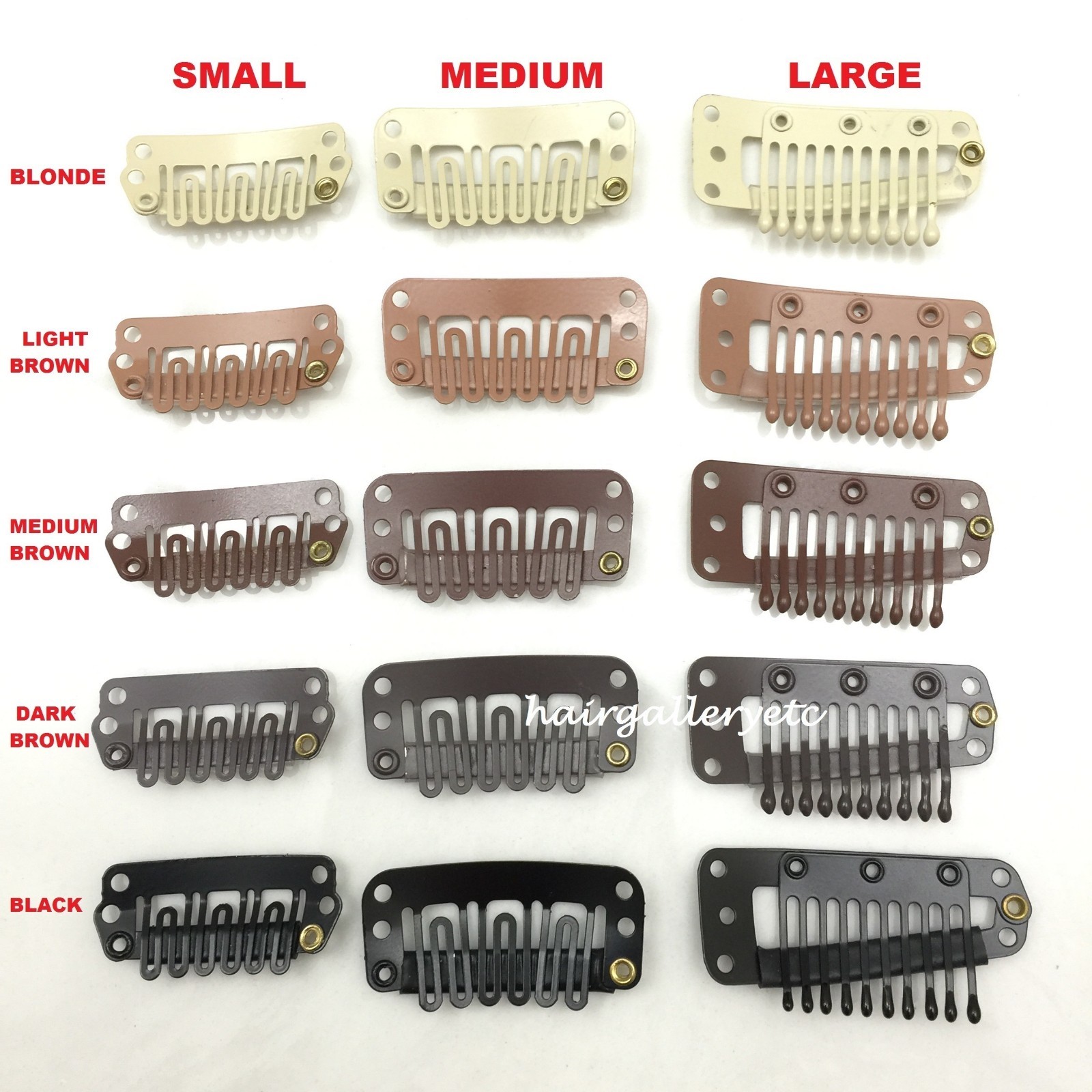 QUALITY SM MD LG HAIR EXTENSION CLIPS SNAP WIG CLIPS FOR TOUPEES HAIR PIECES