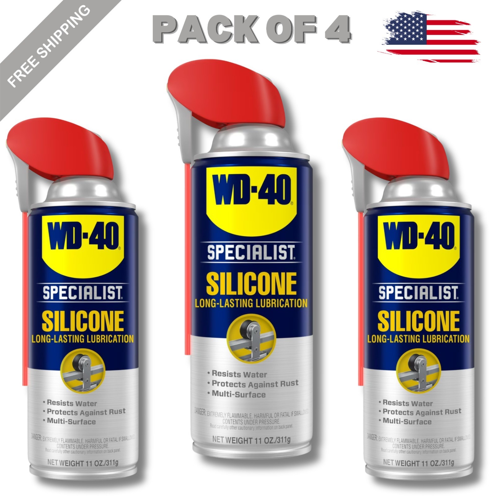 (3 pack) WD-40® Specialist® Water Resistant Silicone Lubricant, 11 oz