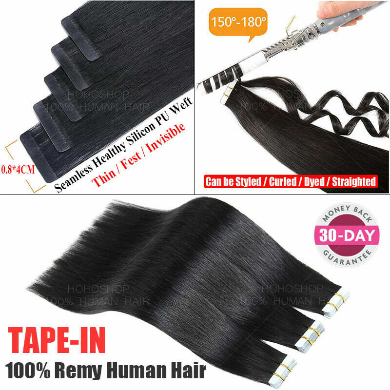 Tape In On 200pcs Russian 100% Remy Human Hair Extensions Skin Weft THICK Ombre