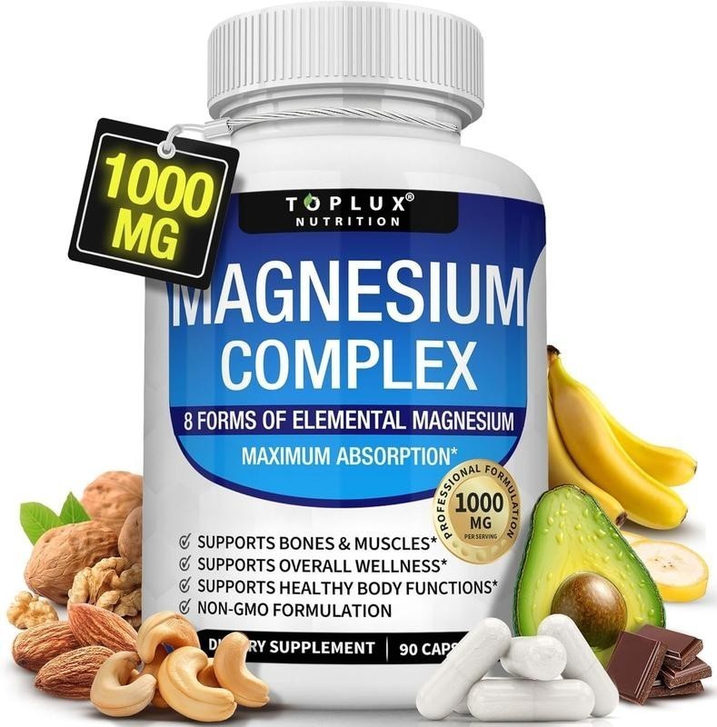 1000mg Magnesium Complex 8 Chelated Types – Muscle & Bone Support, 90C