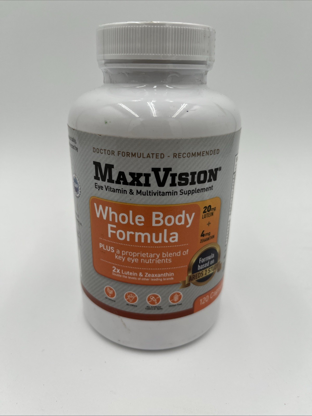 MaxiVision® AREDS 2 Whole Body Formula Eye Vitamins Lutein 120ct. Exp 8/26