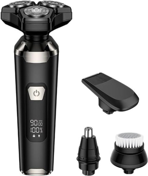 Rechargeable 4-in-1 Electric Shaver with Stainless Steel Blades – Travel Ready