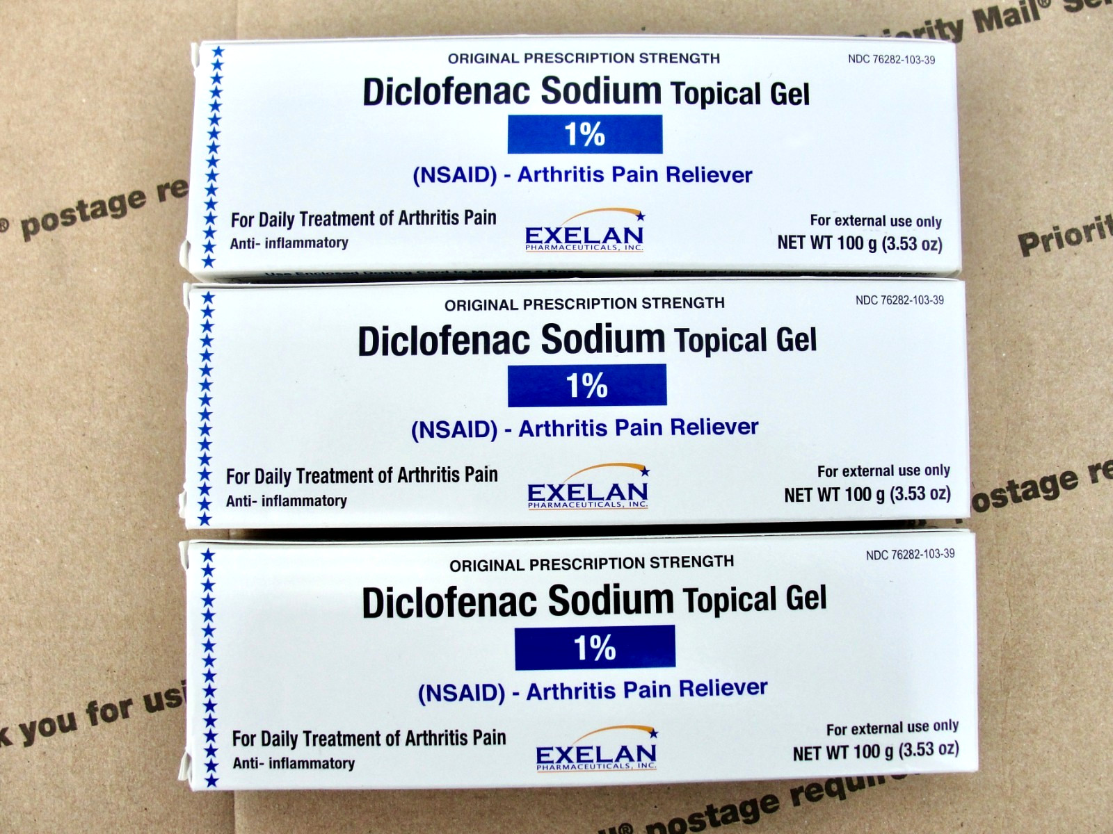 3 – Exelan Diclofenac Sodium 1% Topical Gel Arthritis Pain Relief 100g (3.53oz)