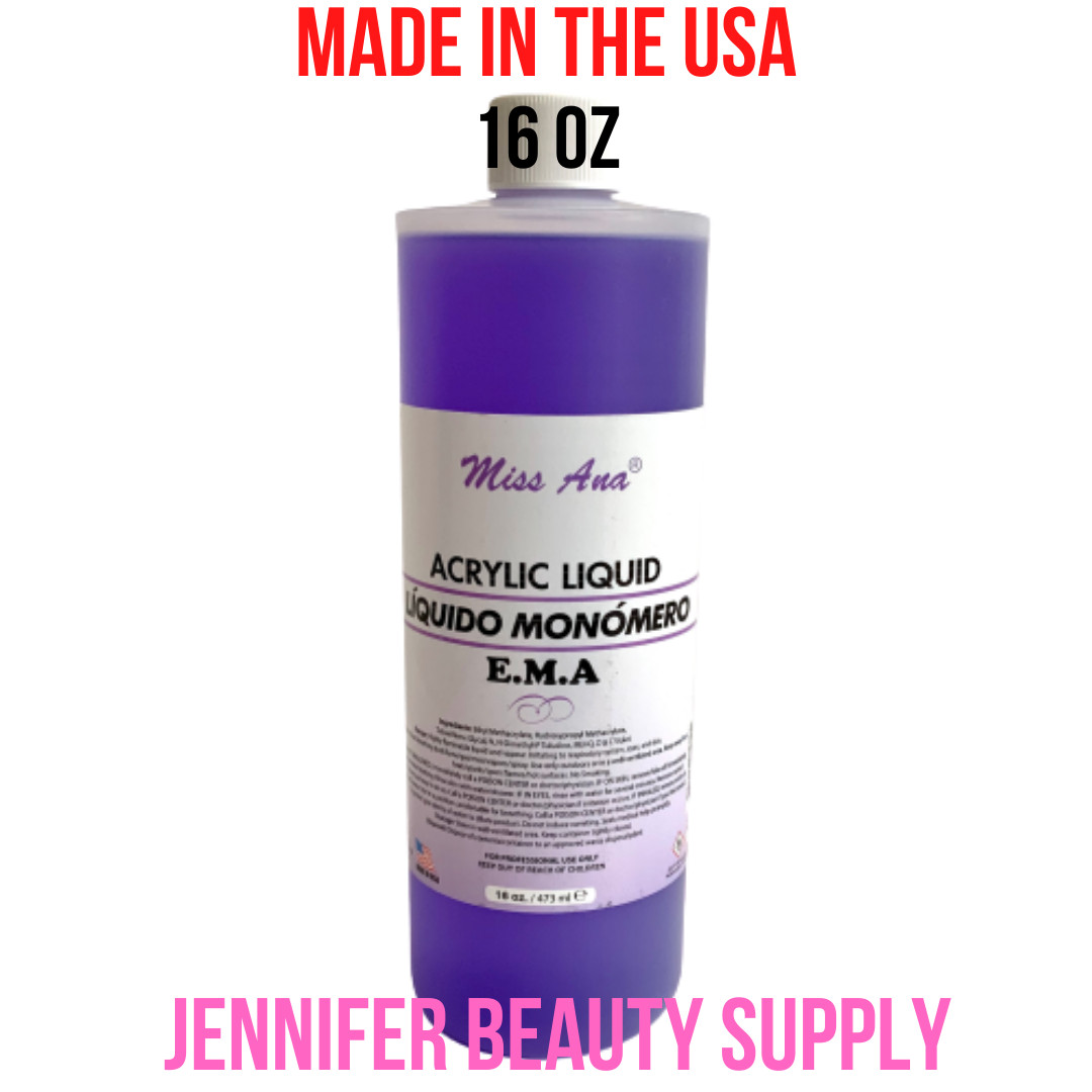 MISS ANA ACRYLIC LIQUID MONOMER PROFESSIONAL ACRYLIC NAIL SYSTEM 16 OZ “EMA”