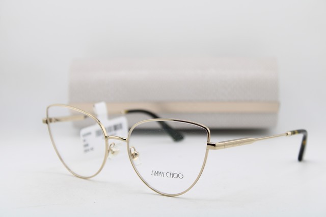 NEW JIMMY CHOO JC 2008 3006 GOLD HAVANA GUNMETAL AUTHENTIC EYEGLASSES 54-17