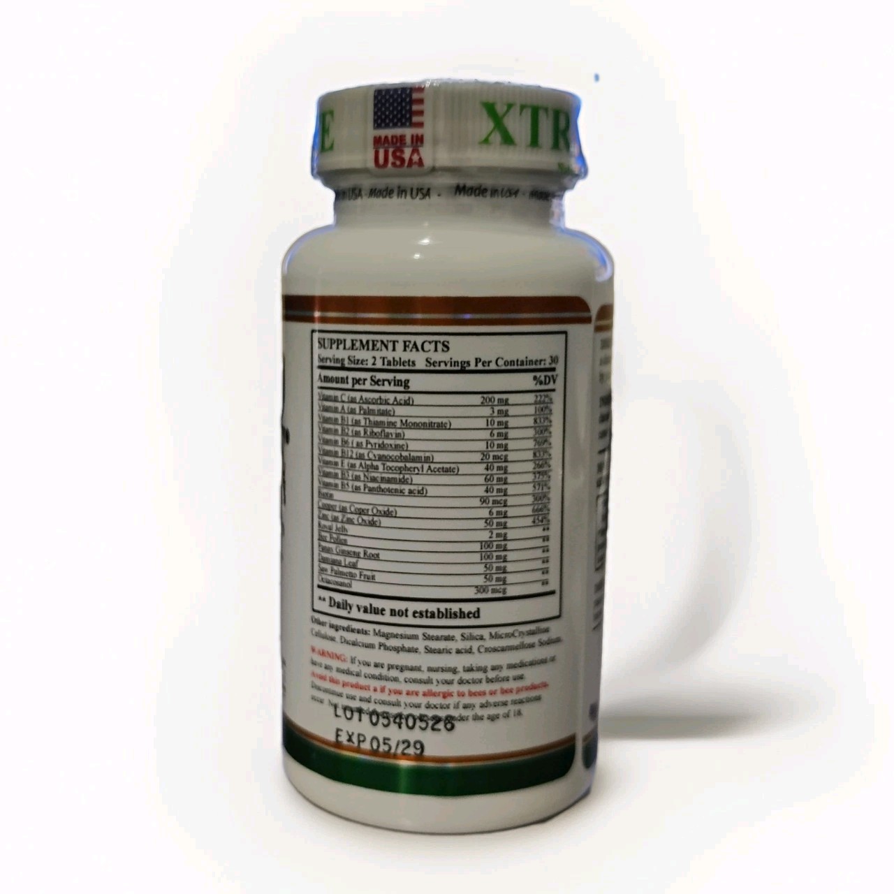 Xtra Vigor Male High Potency Men’s One Daily Multivitamin 60 Vegetarian Tablets
