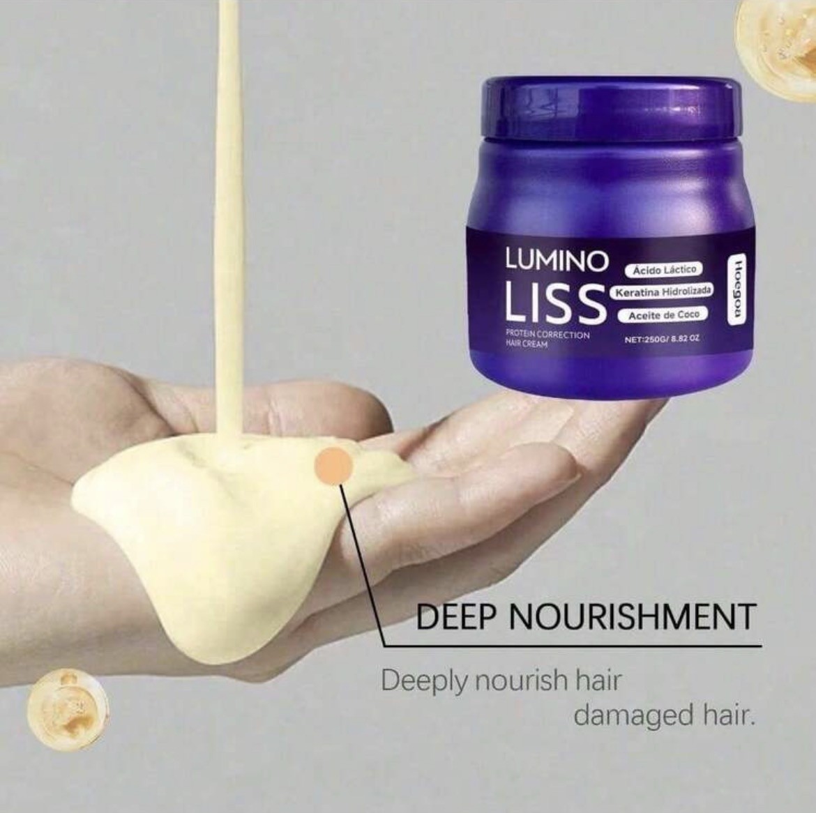 L Liss Hair Straightening Protein Cream (no Formaldehyde) 8.82 oz (250g)