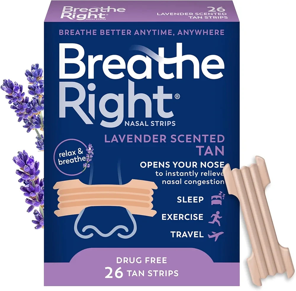 Breathe Right Nasal Strips Extra Strength Tan 44 Ct EXP 2028 – Anti Snoring, Cle