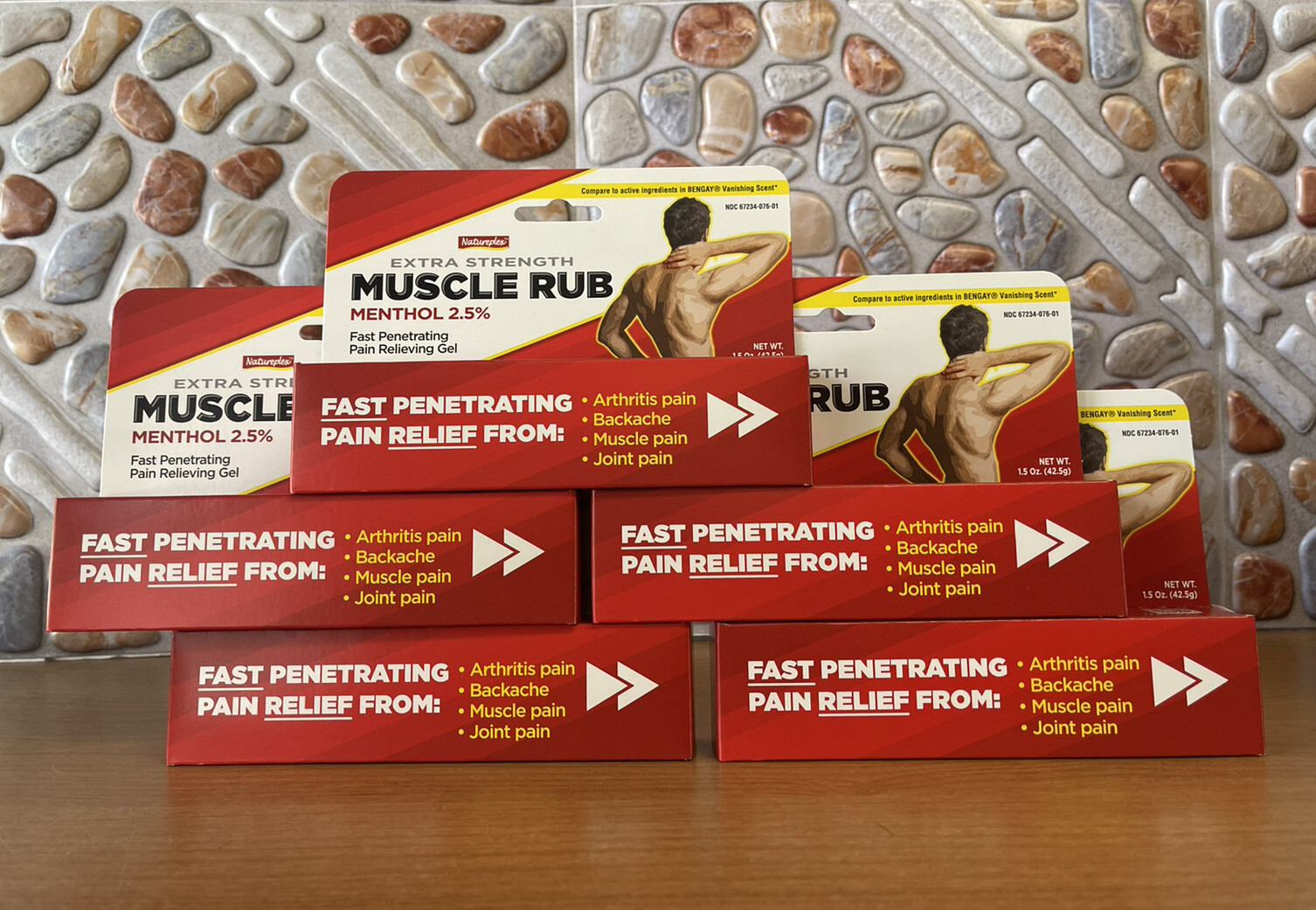 5 PK EXTRA STRENGTH MUSCLE RUB GEL NATUREPLEX FAST PENETRATING 1.5 OZ USA