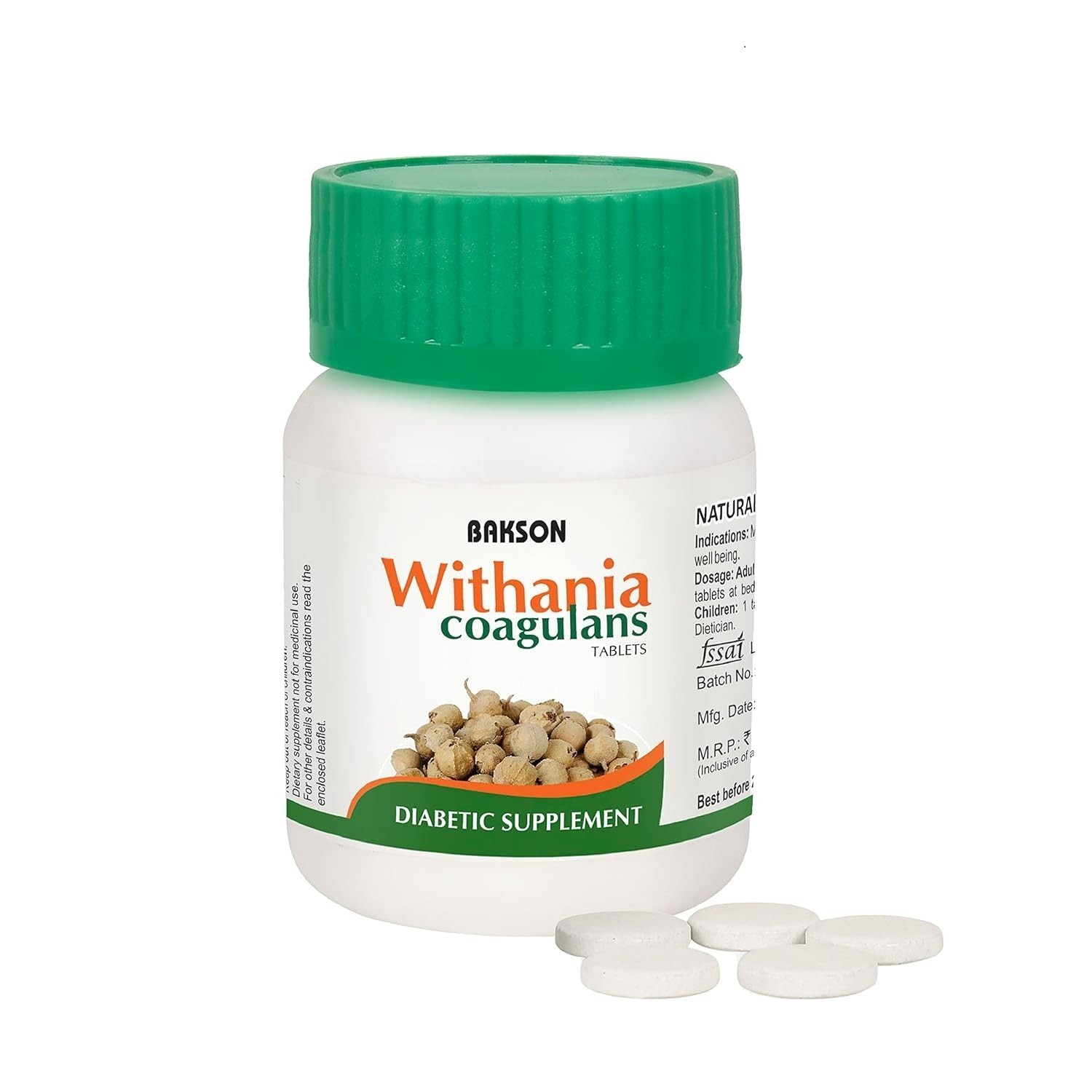 Bakson Withania Coagulans (Paneer Phool) 75 Tablet (Pack of 2)