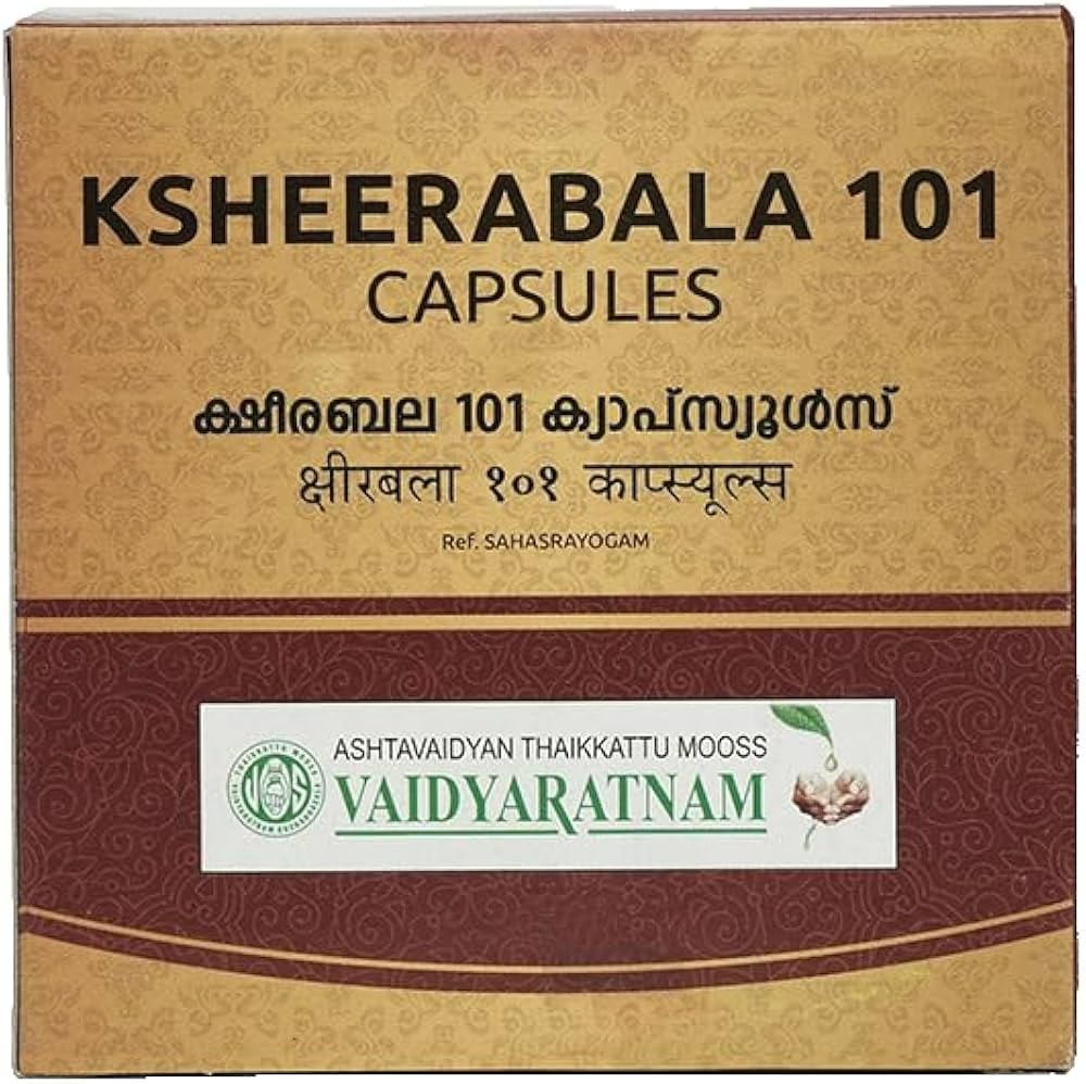 Vaidyaratnam Ksheerabala 101 Softgel 100 Capsule | Pain Support | FREE SHIP