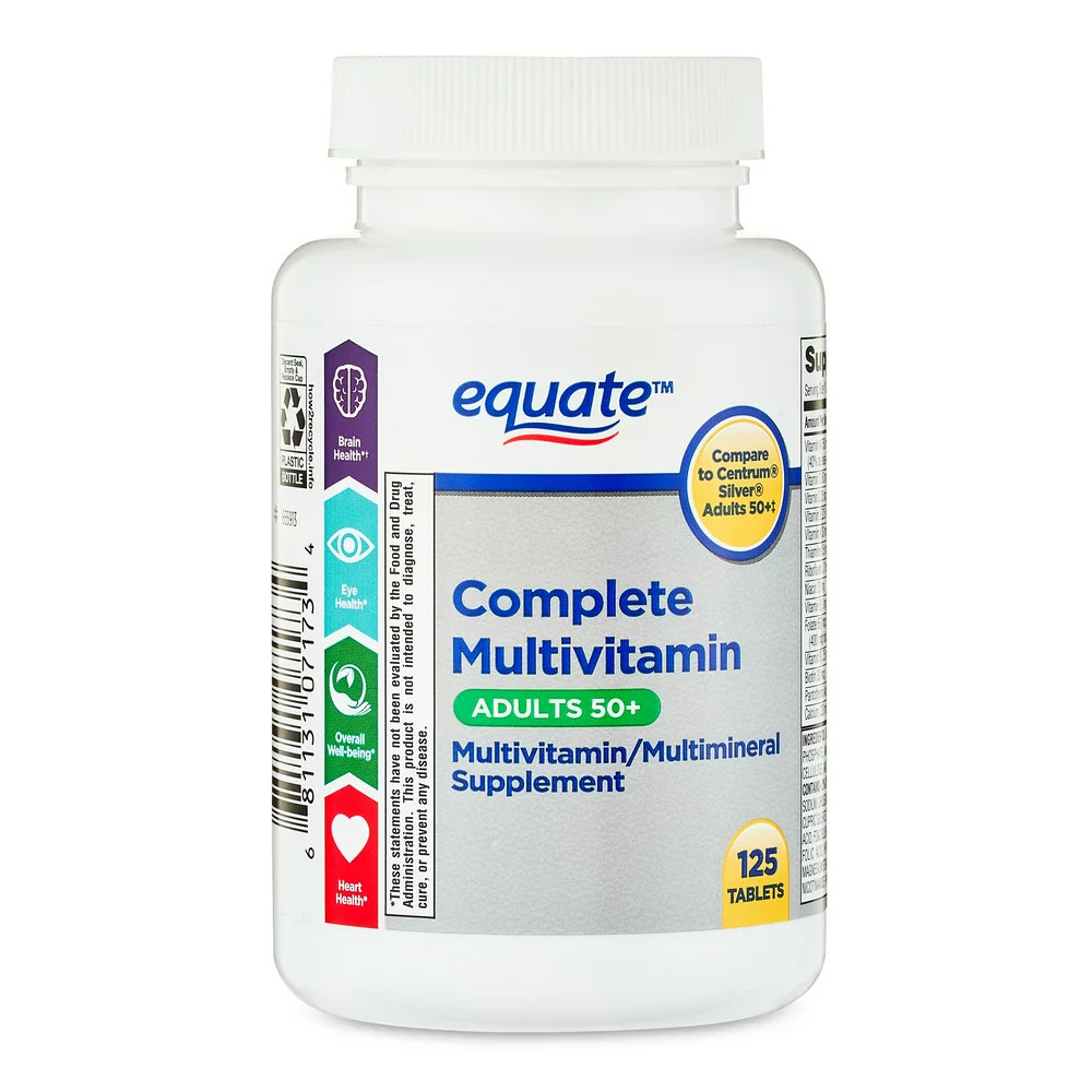 Equate Complete Multivitamin Adults 50+ Senior 125 Tablets FREE SHIPPING
