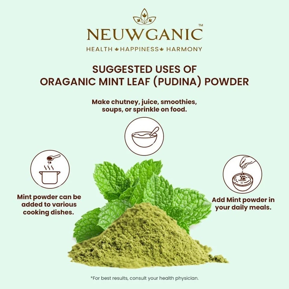 Neuwganic Organic Mint Leaf Pudina Powder 450gm