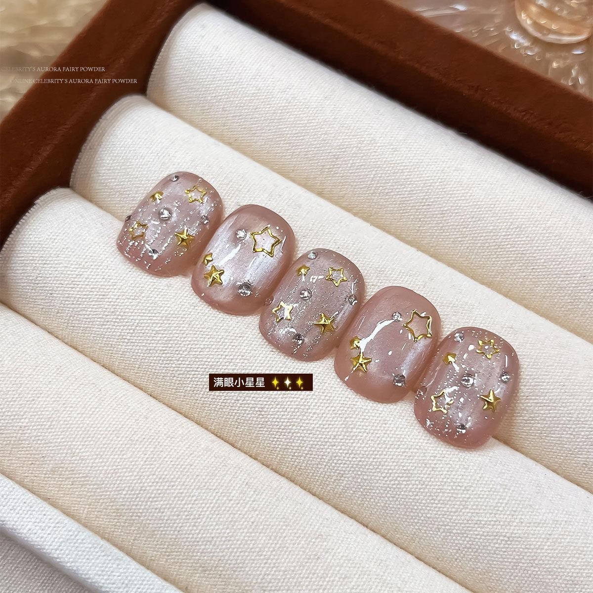 12-Grid Mixed Nail Charms Alloy Star Rivets Steel Balls for Acrylic Gel Manicure