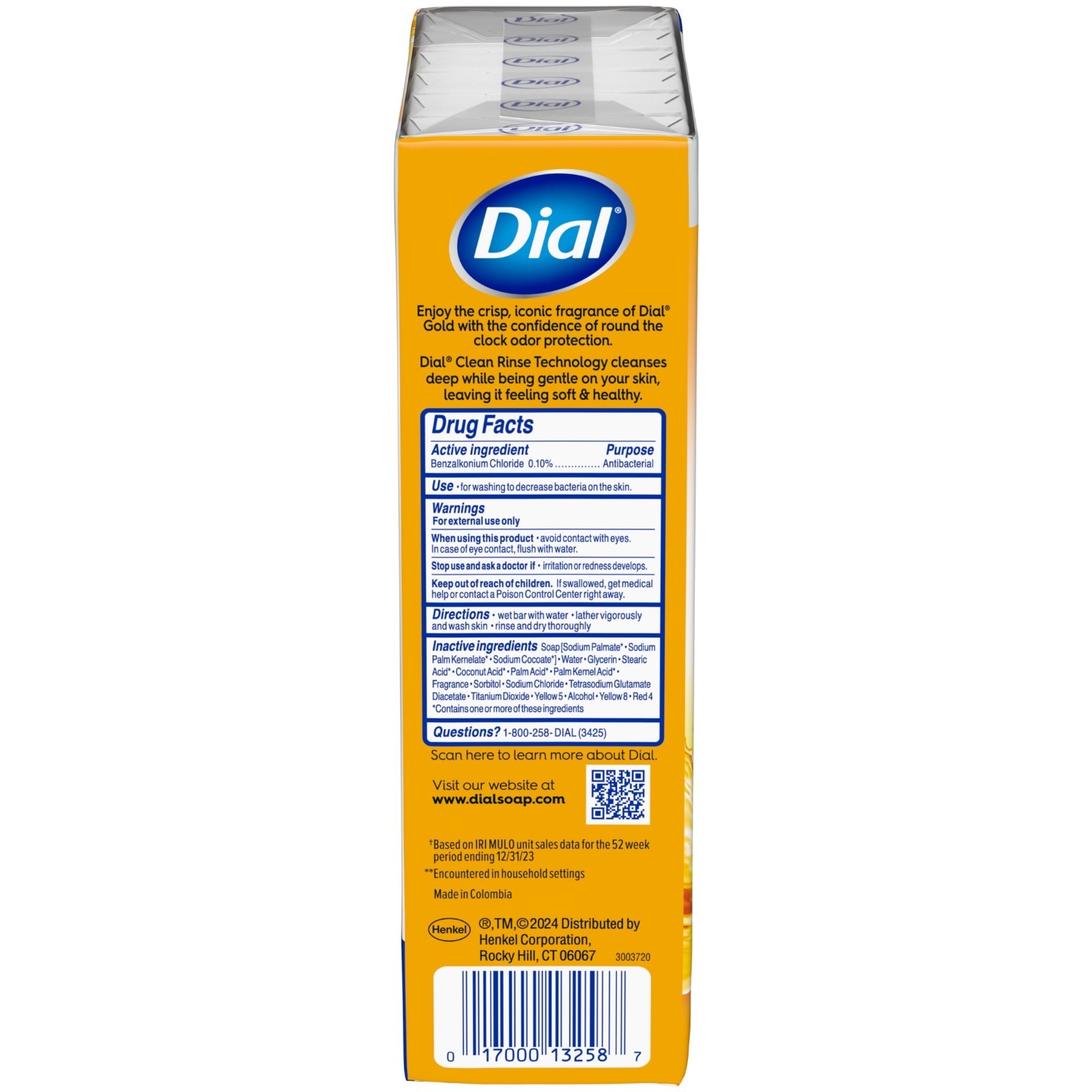 24PK Total Dial Gold Antibacterial Deodorant Bar Soap, 4 oz, 12 Bars, Deep Clean