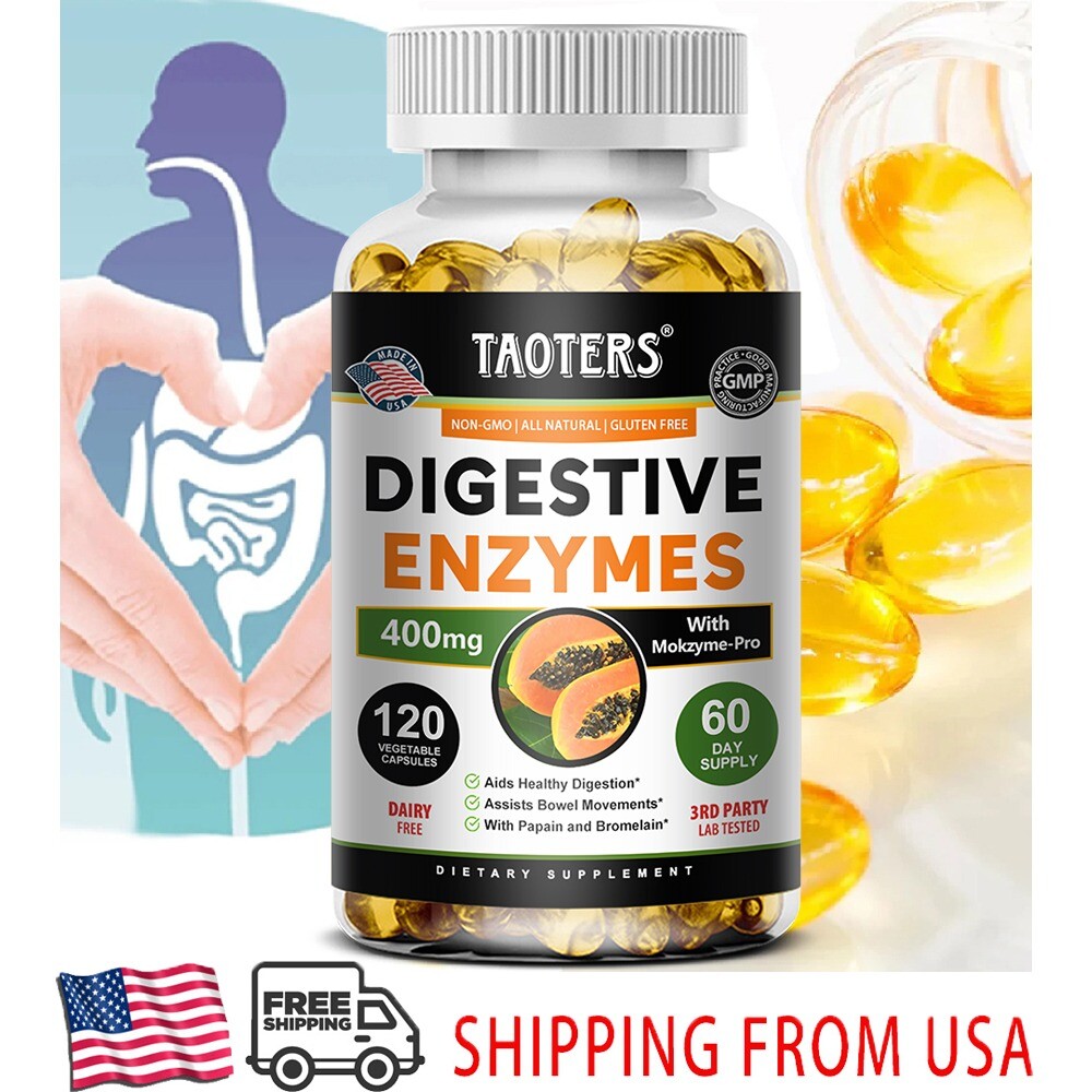 Digestive Enzymes 400mg | 120 Capsules | Probiotic | Healthy Digestion