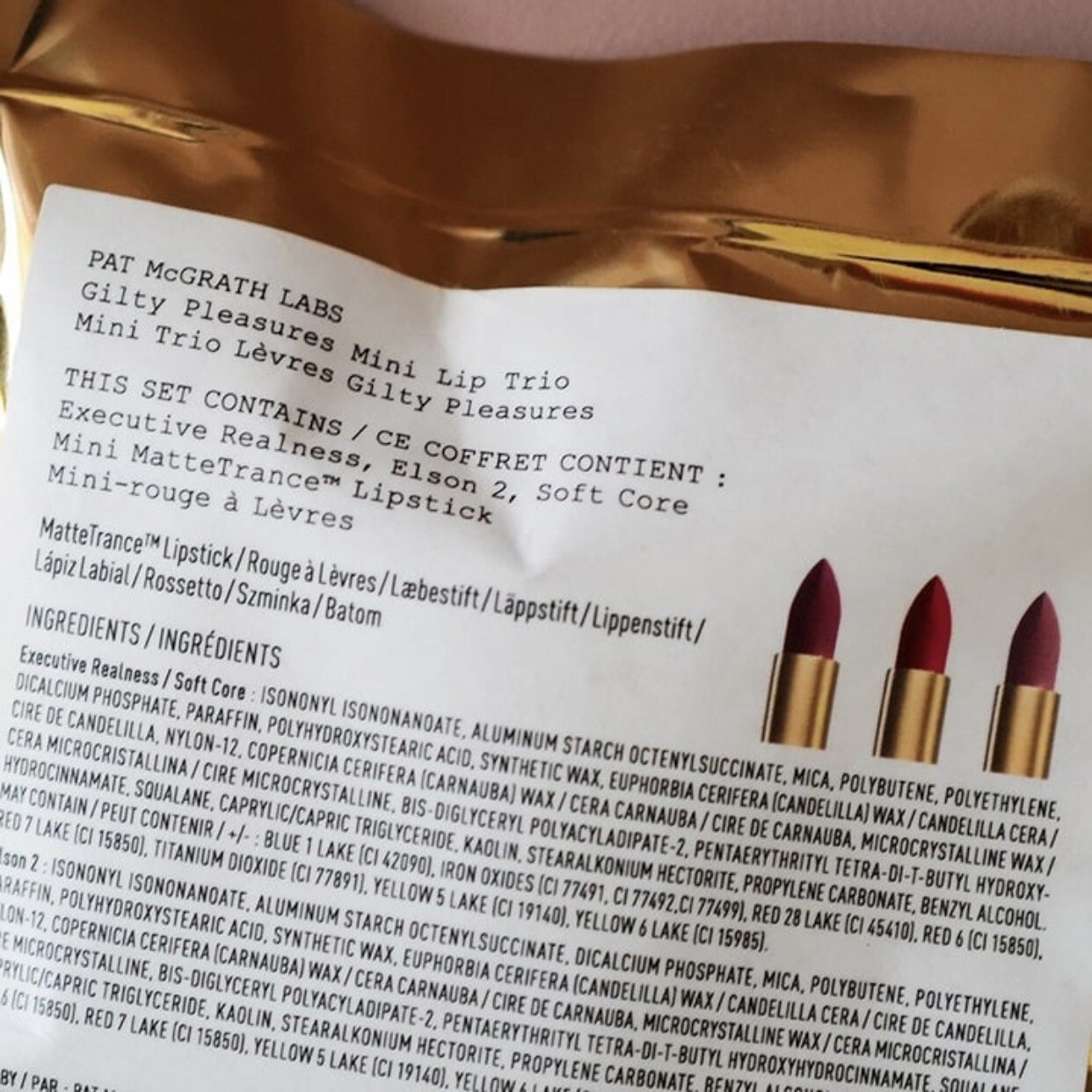 PAT McGRATH MINI GILTY PLEASURES LIP TRIO 3 MatteTrance Lipsticks NEW SEALED