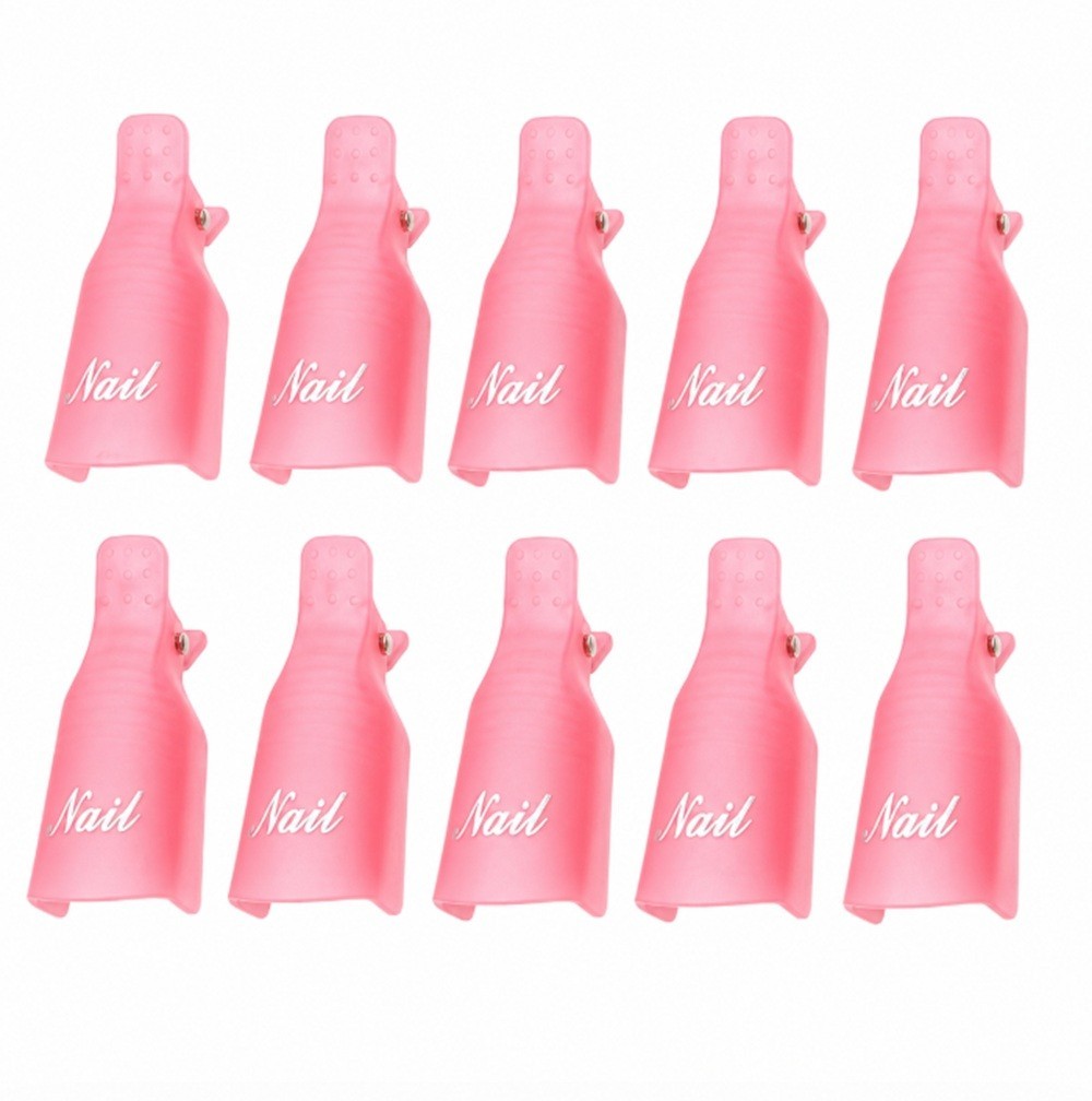 10 Pack Gel Nail Polish Soak Off Clips Manicure Pedicure Wrap Holders