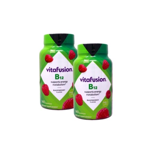 2 Pack Vitafusion B-12 1000 mcg Per Serving Gummy Vitamins Raspberry 140 Count