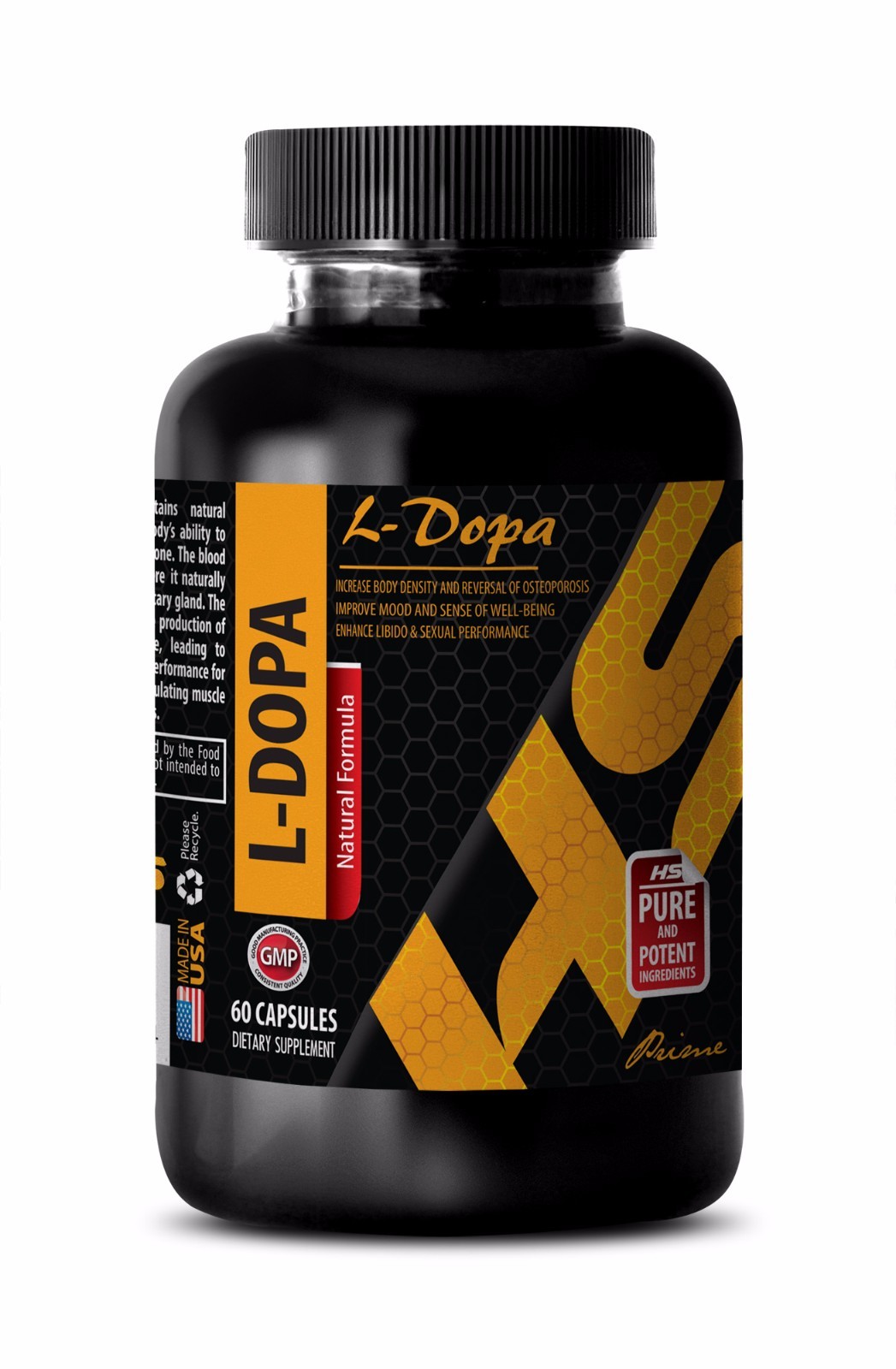 memory support – L-DOPA EXTRACT 350mg – brain boost – 1 Bottle 60 Capsules